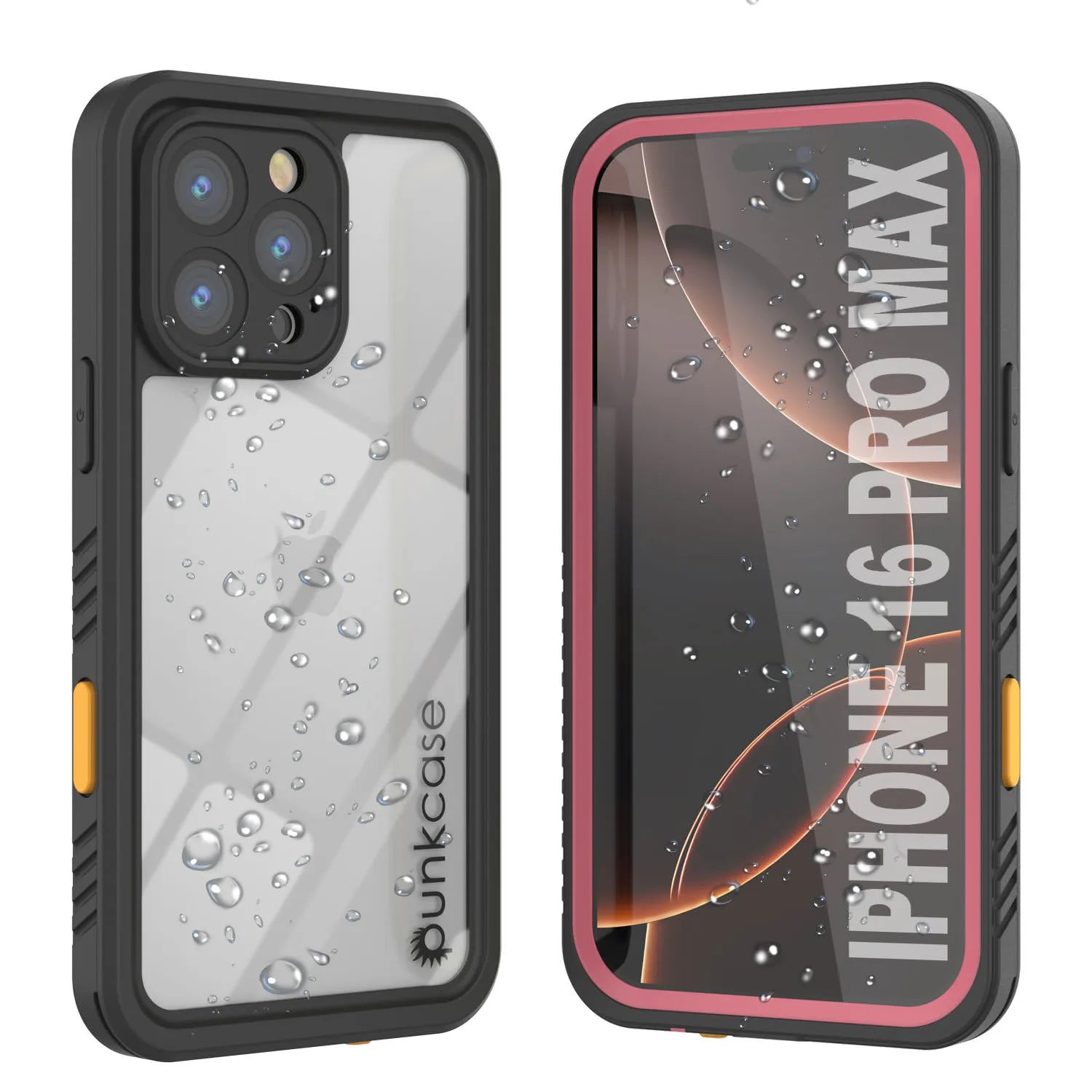 iPhone 16 Pro Max Waterproof Case, Punkcase [Extreme Series] Armor Cover W/ Built In Screen Protector [Pink]