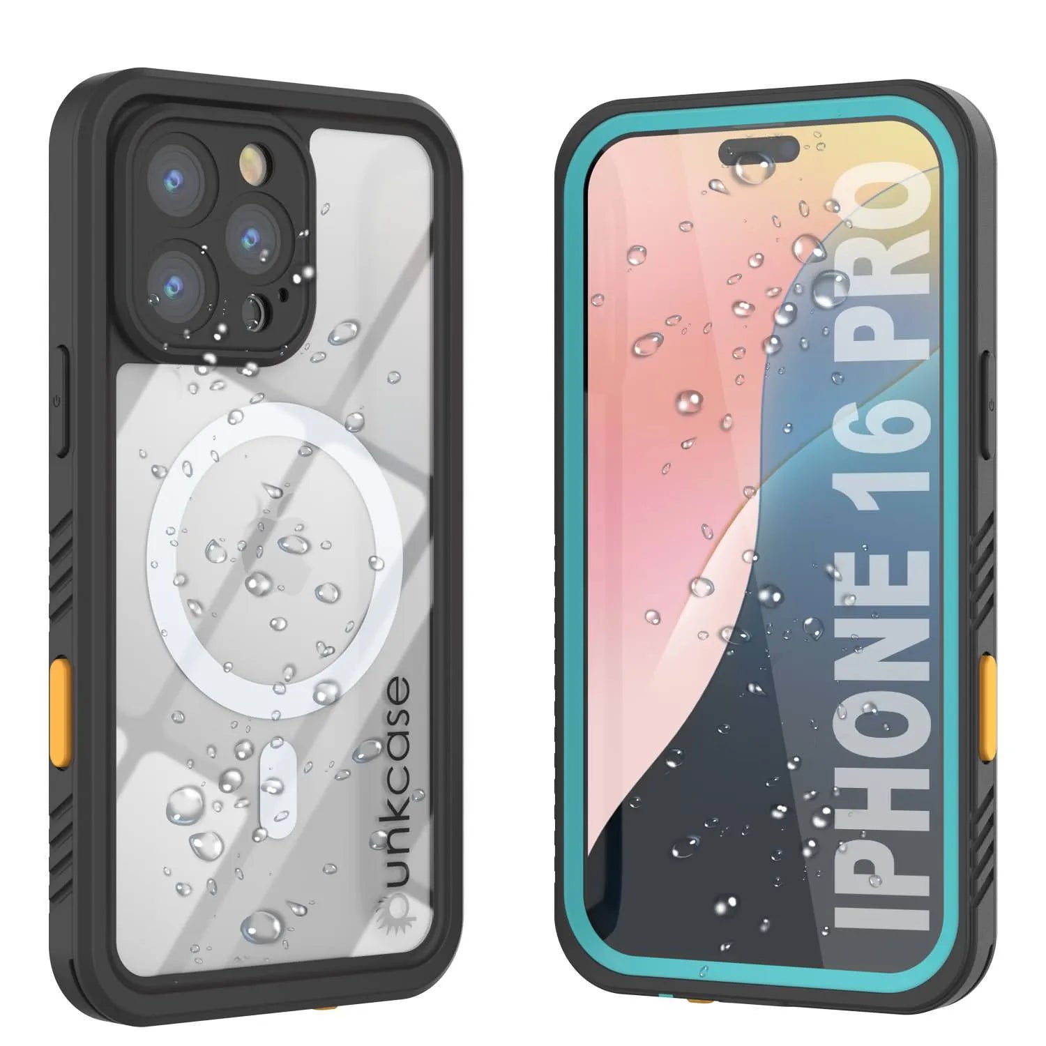 iPhone 16 Pro Waterproof Case, Punkcase [Extreme Mag Series] Armor Cover W/ Built In Screen Protector [Teal]