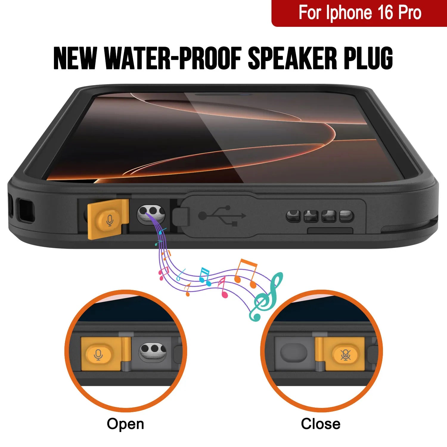 iPhone 16 Pro Waterproof Case, Punkcase [Extreme Series] Armor Cover W/ Built In Screen Protector [Black]