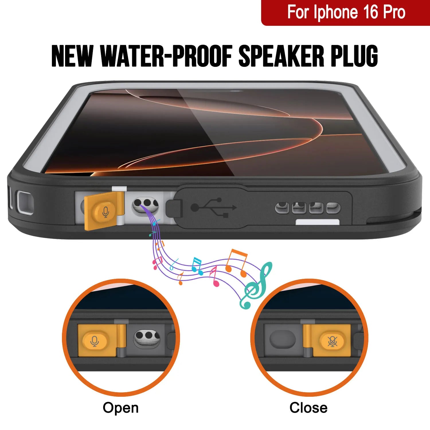 iPhone 16 Pro Waterproof Case, Punkcase [Extreme Series] Armor Cover W/ Built In Screen Protector [White]