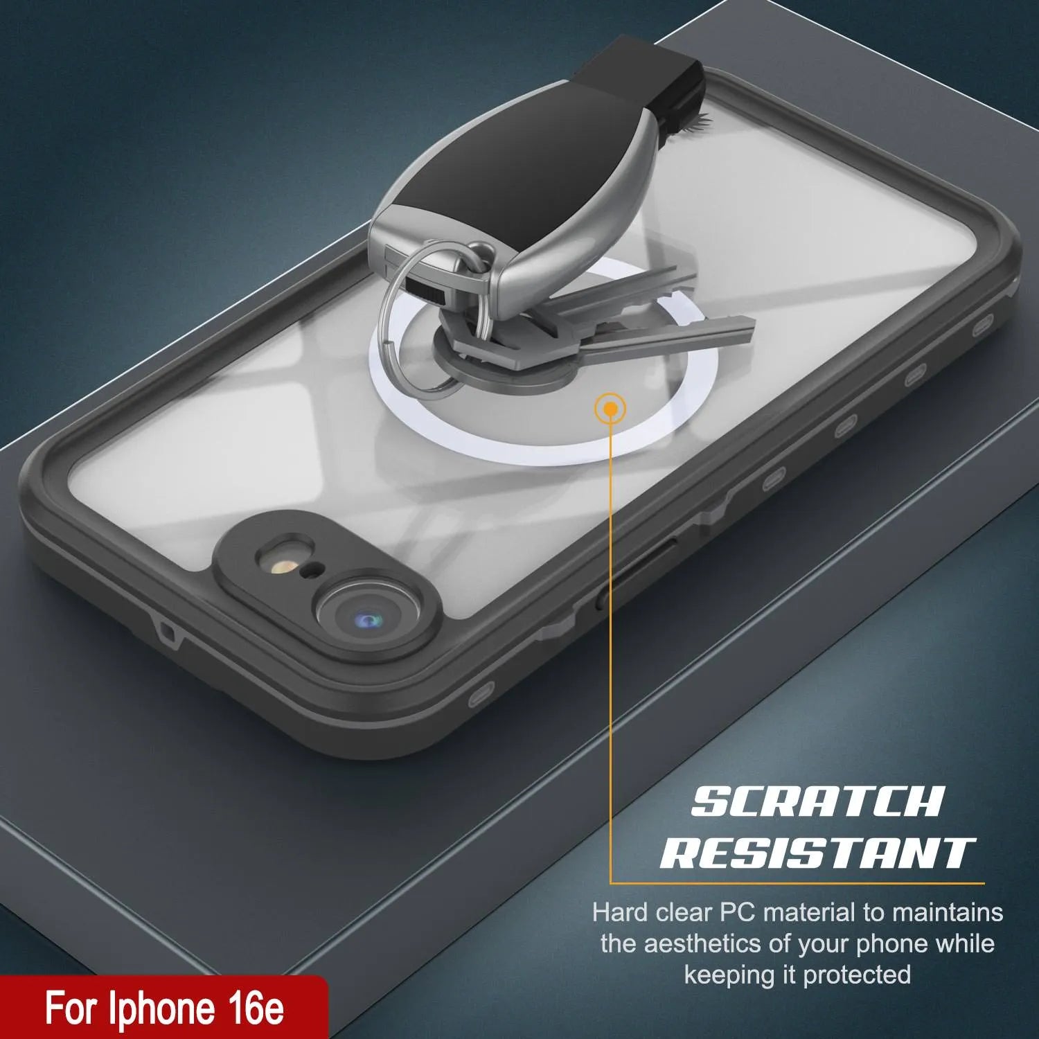 iPhone 16e Waterproof IP68 Case, Punkcase [Black] [StudStar Series] [Slim Fit]