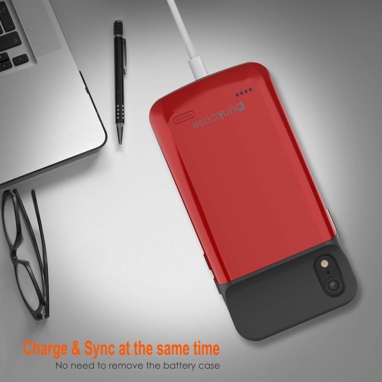 iPhone 11 Battery Case, PunkJuice 5000mAH Fast Charging Power Bank W/ Screen Protector | [Red]