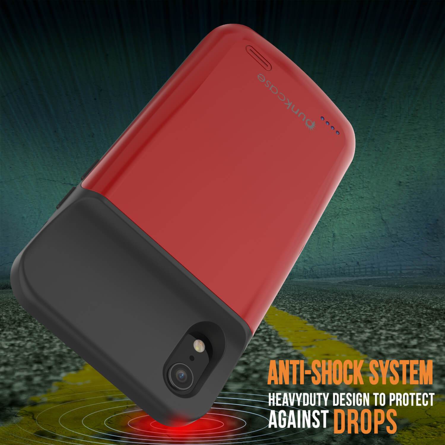 iPhone 11 Battery Case, PunkJuice 5000mAH Fast Charging Power Bank W/ Screen Protector | [Red]