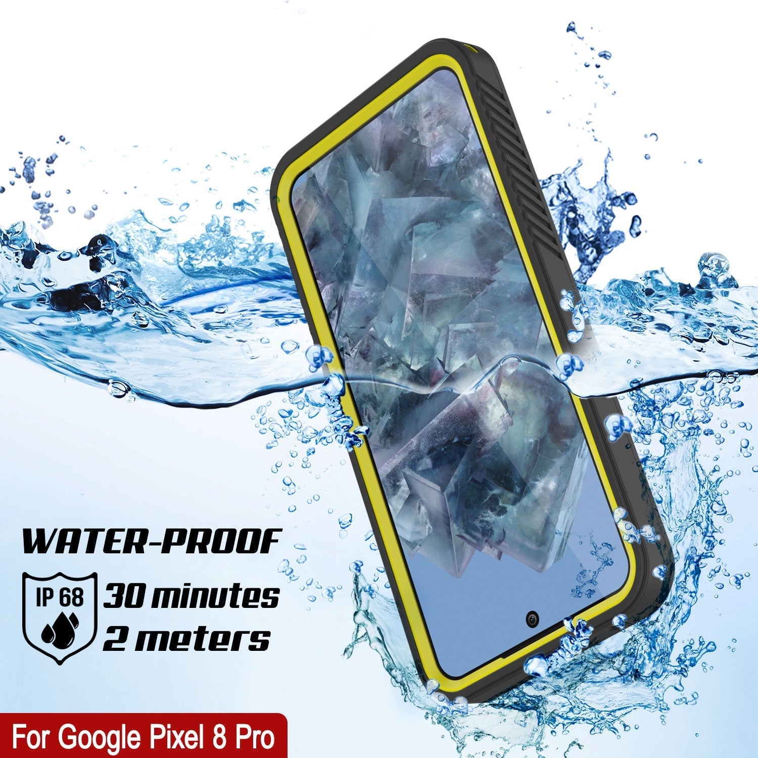 Google Pixel 9 Pro XL Waterproof Case, Punkcase [Extreme Series] Armor Cover W/ Built In Screen Protector [Yellow]