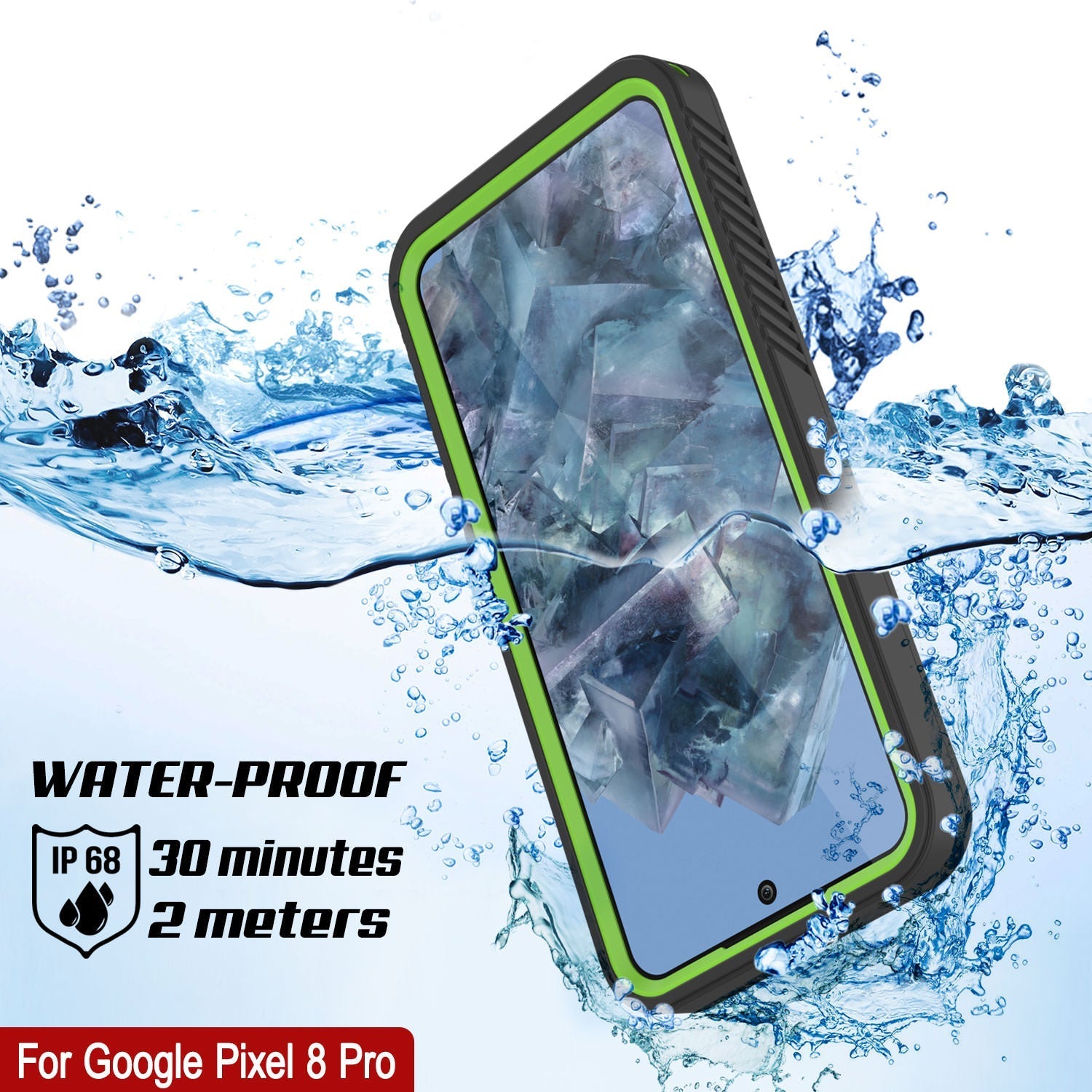 Google Pixel 9 Pro XL Waterproof Case, Punkcase [Extreme Series] Armor Cover W/ Built In Screen Protector [Light Green]