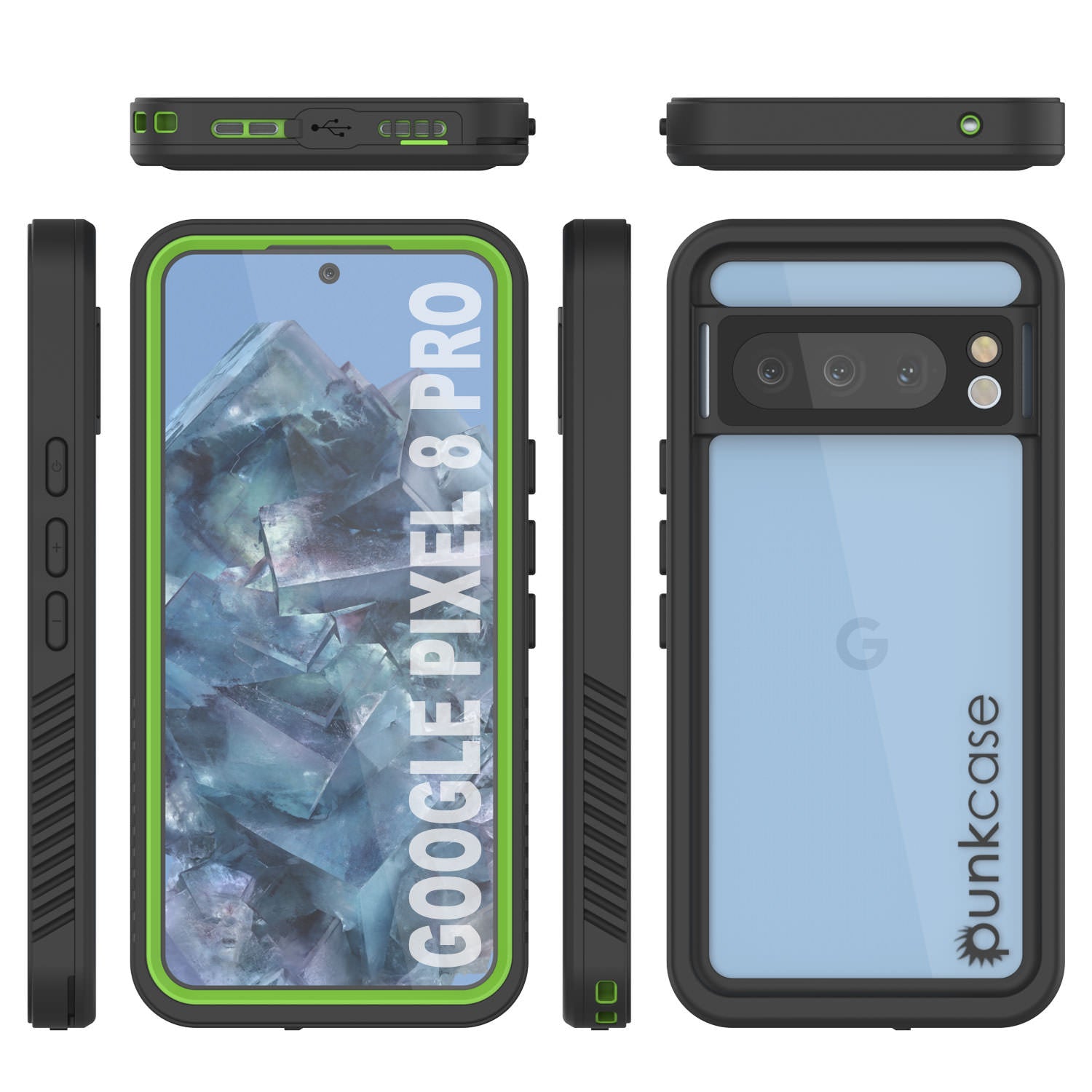 Google Pixel 9 Pro XL Waterproof Case, Punkcase [Extreme Series] Armor Cover W/ Built In Screen Protector [Light Green]