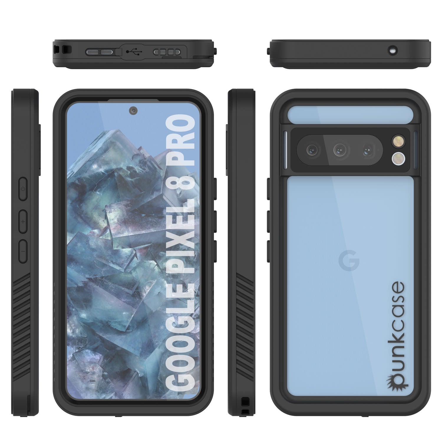 Google Pixel 9 Pro Waterproof Case, Punkcase [Extreme Series] Armor Cover W/ Built In Screen Protector [Black]