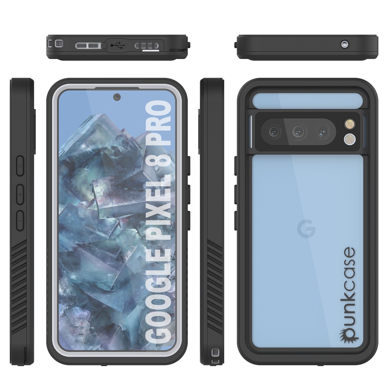 Google Pixel 9 Pro Waterproof Case, Punkcase [Extreme Series] Armor Cover W/ Built In Screen Protector [White]