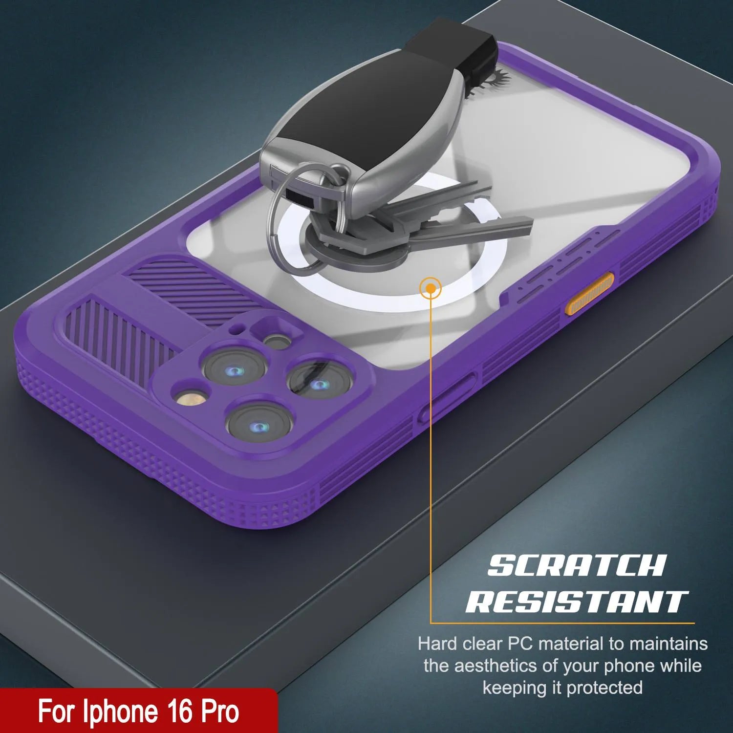 iPhone 16 Pro Waterproof Case [Alpine 2.0 Series] [Slim Fit] [IP68 Certified] [Shockproof] [Purple]