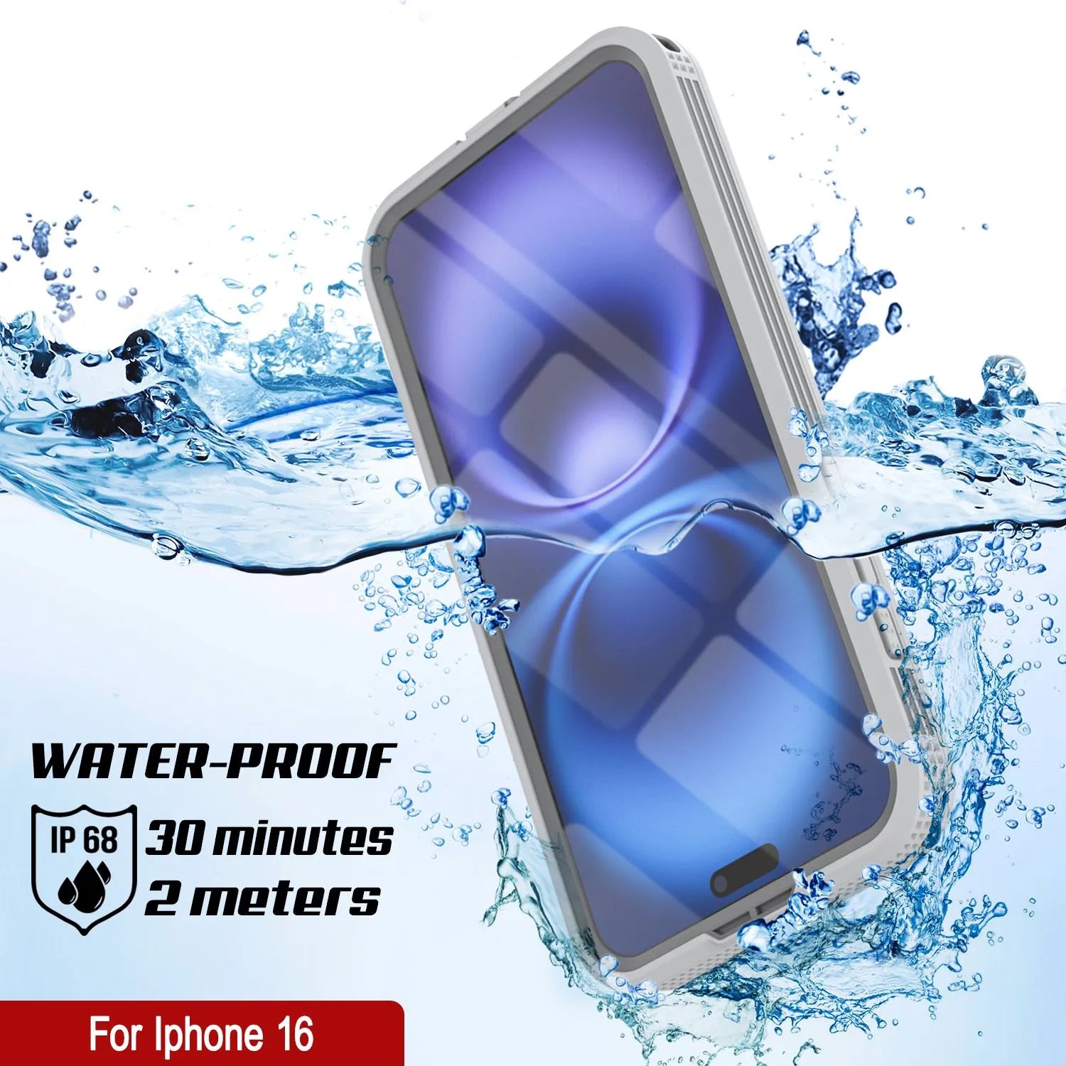 iPhone 16 Waterproof Case [Alpine 2.0 Series] [Slim Fit] [IP68 Certified] [Shockproof] [White]