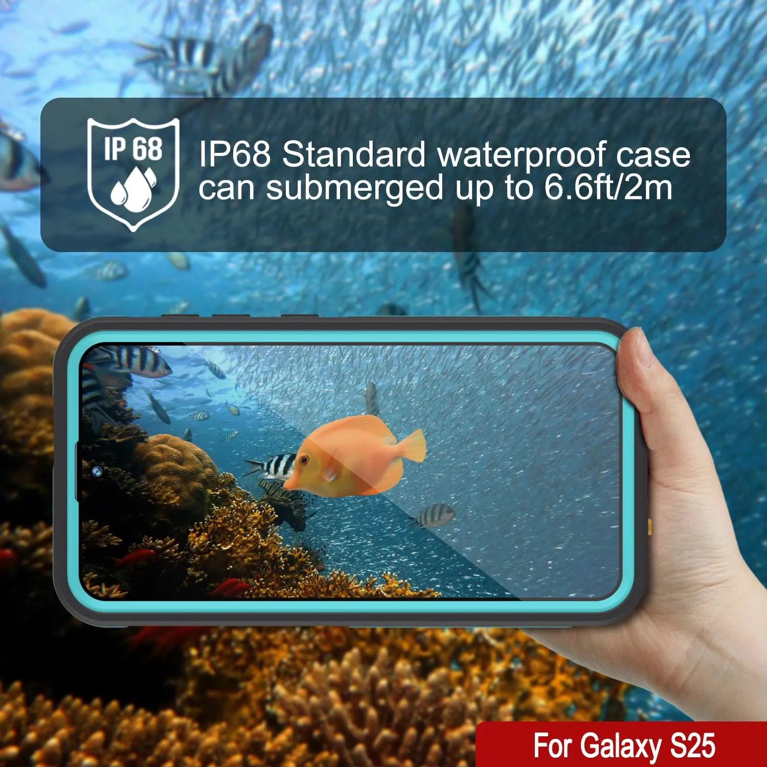Galaxy S25 Waterproof Case [Kickstud 2.0 Series] Protective IP68 Cover W/Screen Protector & Kickstand [Teal]