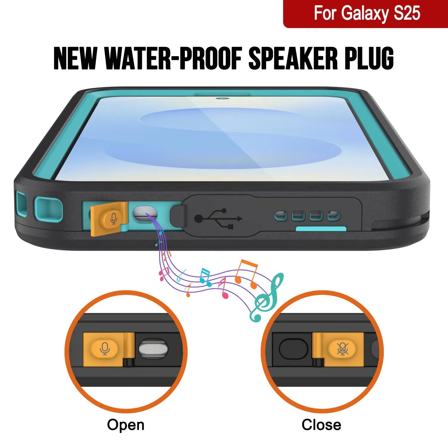 Galaxy S25 Waterproof Case [Kickstud 2.0 Series] Protective IP68 Cover W/Screen Protector & Kickstand [Teal]