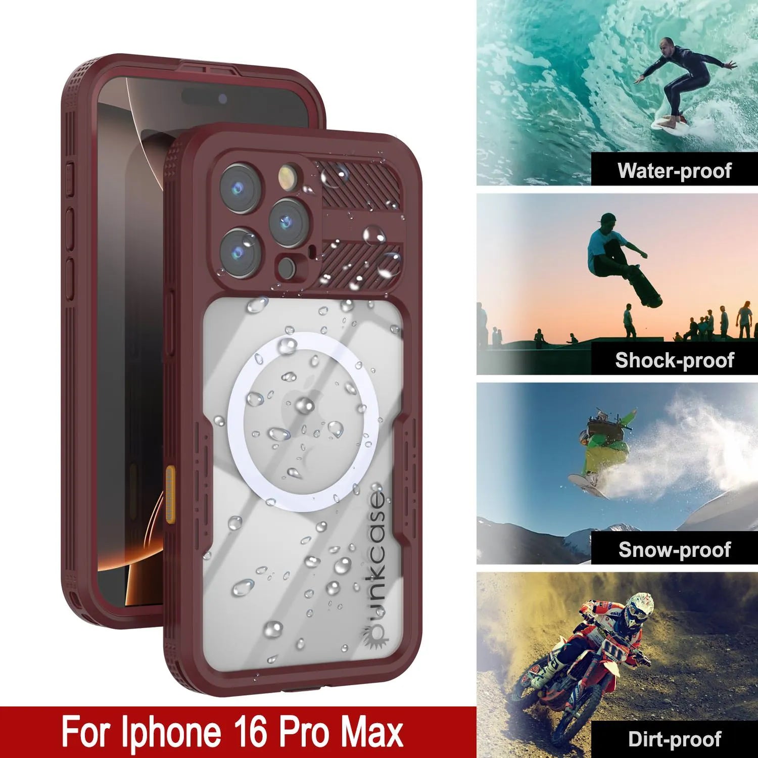 iPhone 16 Pro Max Waterproof Case [Alpine 2.0 Series] [Slim Fit] [IP68 Certified] [Shockproof] [Rose]