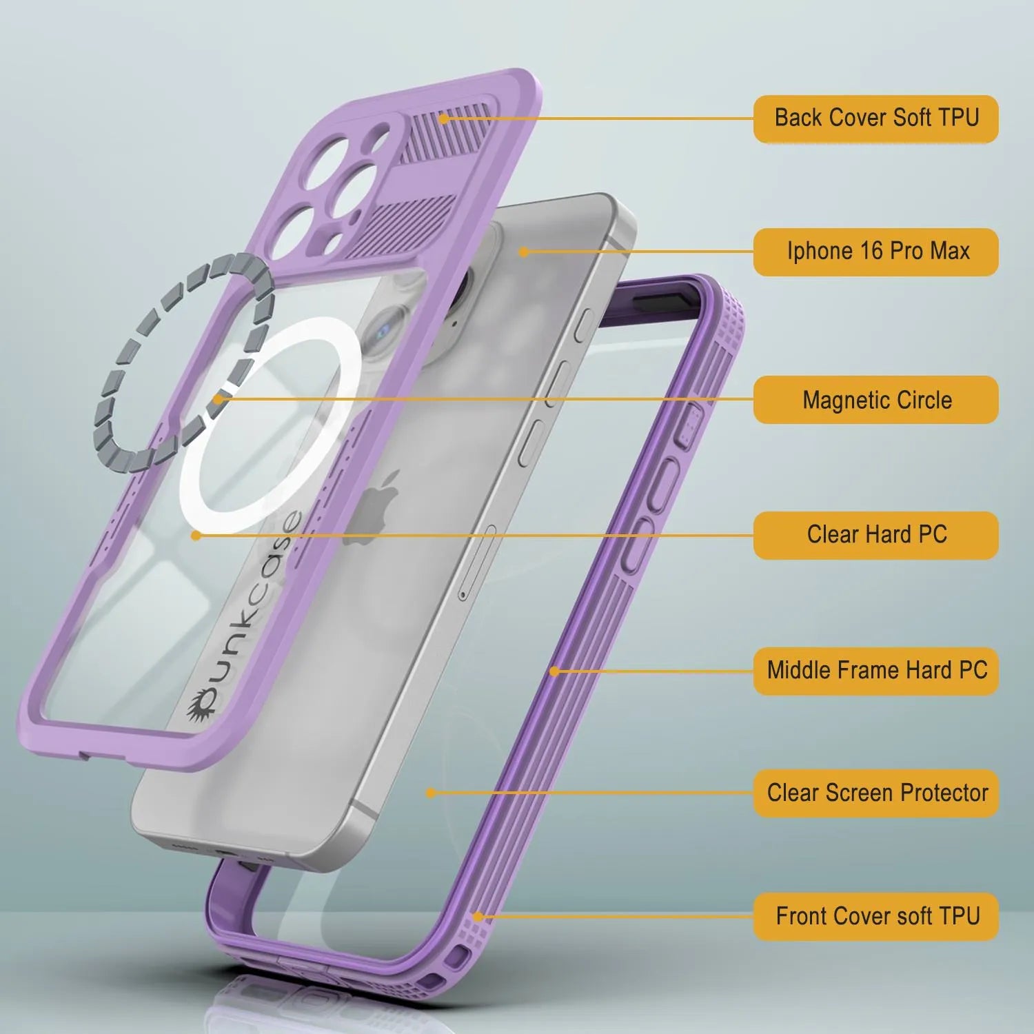 iPhone 16 Pro Max Waterproof Case [Alpine 2.0 Series] [Slim Fit] [IP68 Certified] [Shockproof] [Lilac]