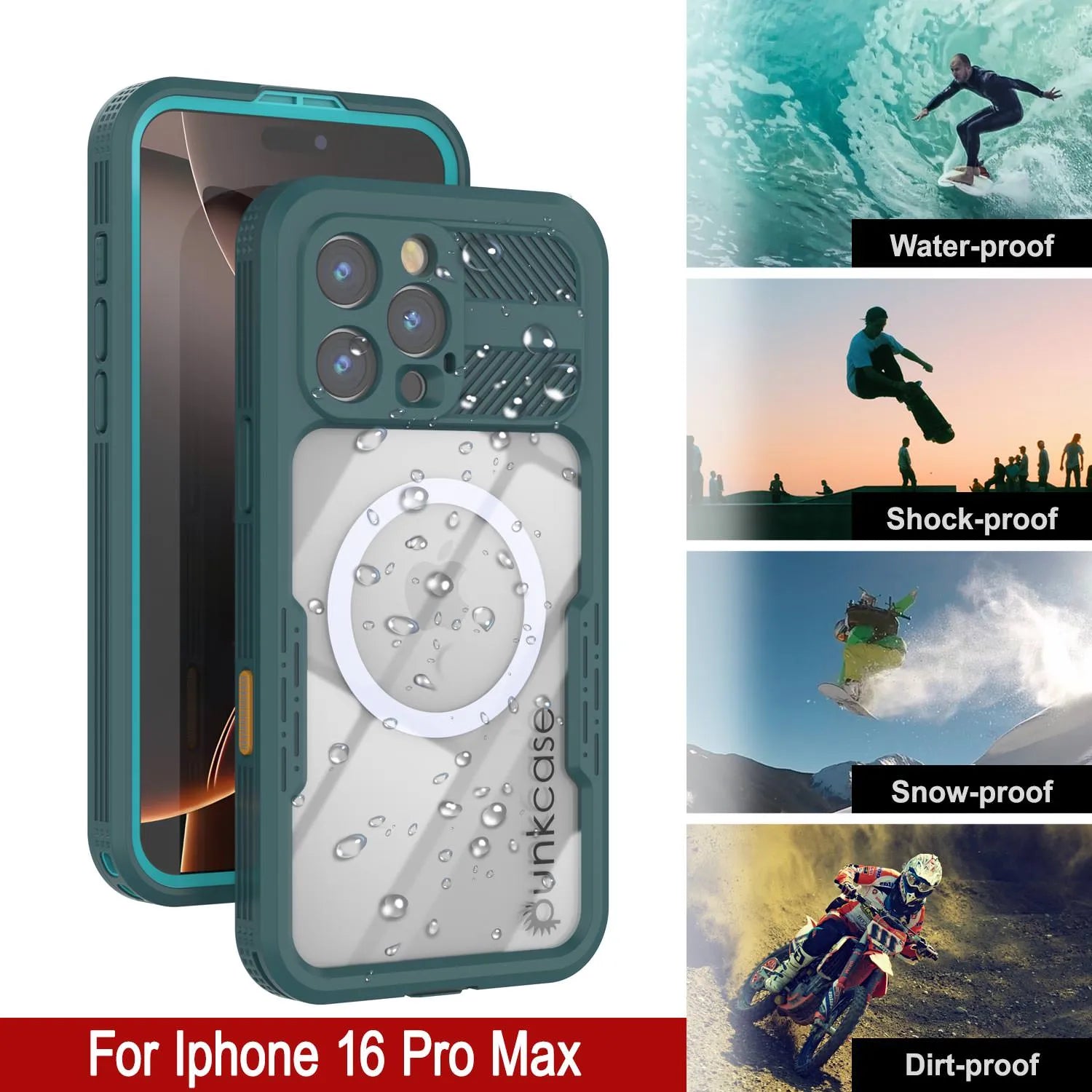 iPhone 16 Pro Max Waterproof Case [Alpine 2.0 Series] [Slim Fit] [IP68 Certified] [Shockproof] [Blue]