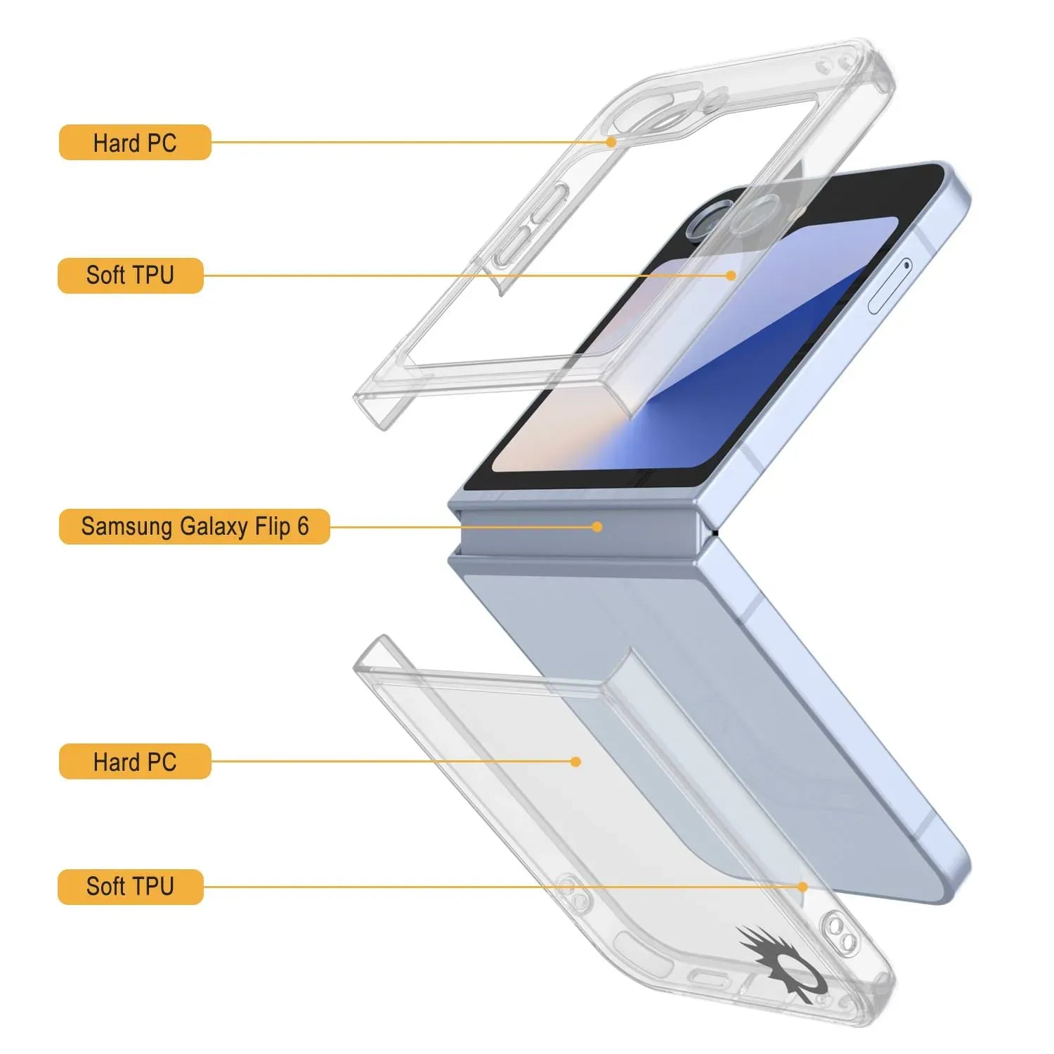 Galaxy Z Flip6 Case [Clear Acrylic Series] [Non-Slip] For Galaxy Z Flip6 [White]