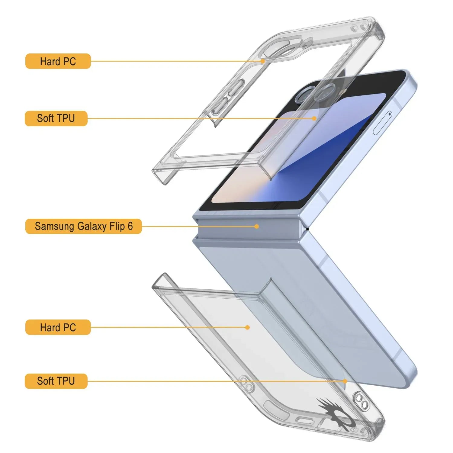 Galaxy Z Flip6 Case [Clear Acrylic Series] [Non-Slip] For Galaxy Z Flip6 [Clear]