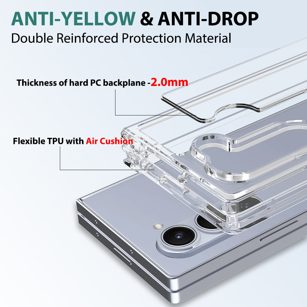 Galaxy Z Fold6 Case [Clear Acrylic Series] [Non-Slip] For Galaxy Z Fold6 [Red]