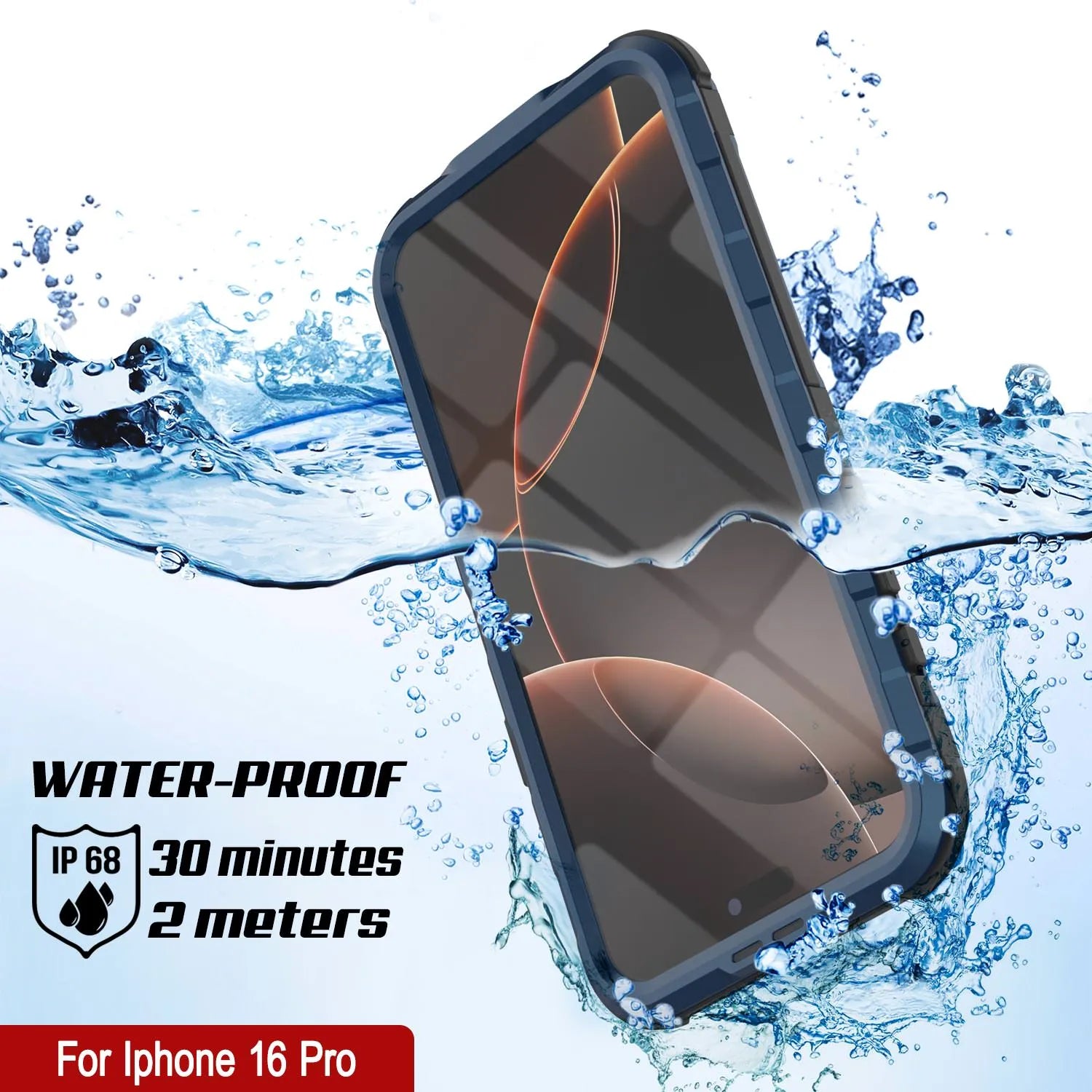 iPhone 16 Pro Metal Extreme 2.0 Series Aluminum Waterproof Case IP68 W/Buillt in Screen Protector [Blue]