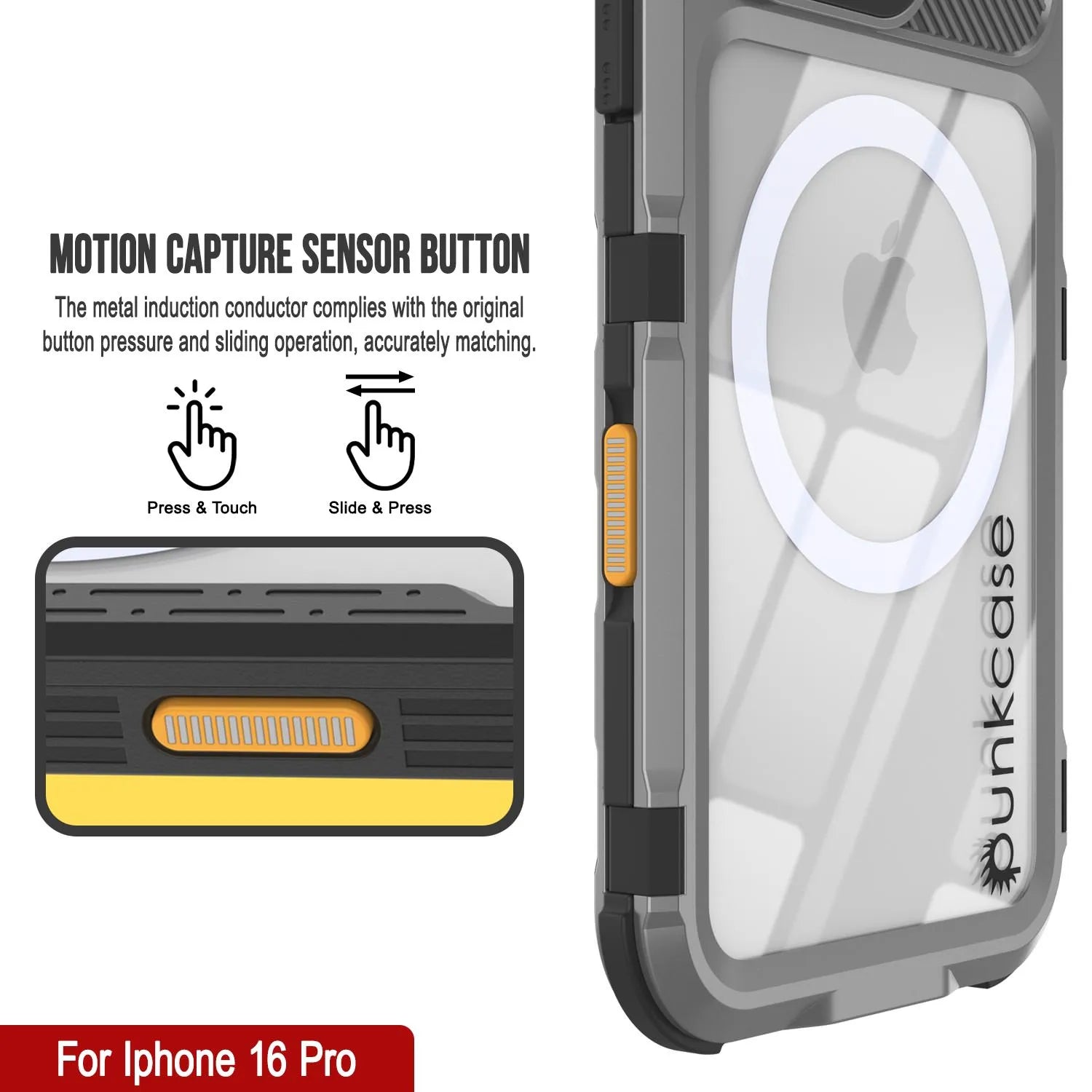 iPhone 16 Pro Metal Extreme 2.0 Series Aluminum Waterproof Case IP68 W/Buillt in Screen Protector [Silver]