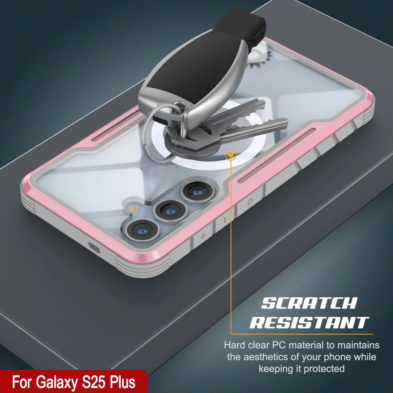 Punkcase S25+ Plus Armor Stealth Case Protective Military Grade Multilayer Cover [Rose-Gold]