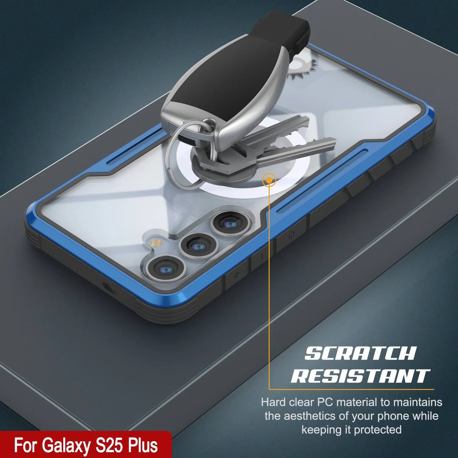 Punkcase S25+ Plus Armor Stealth Case Protective Military Grade Multilayer Cover [Navy Blue]