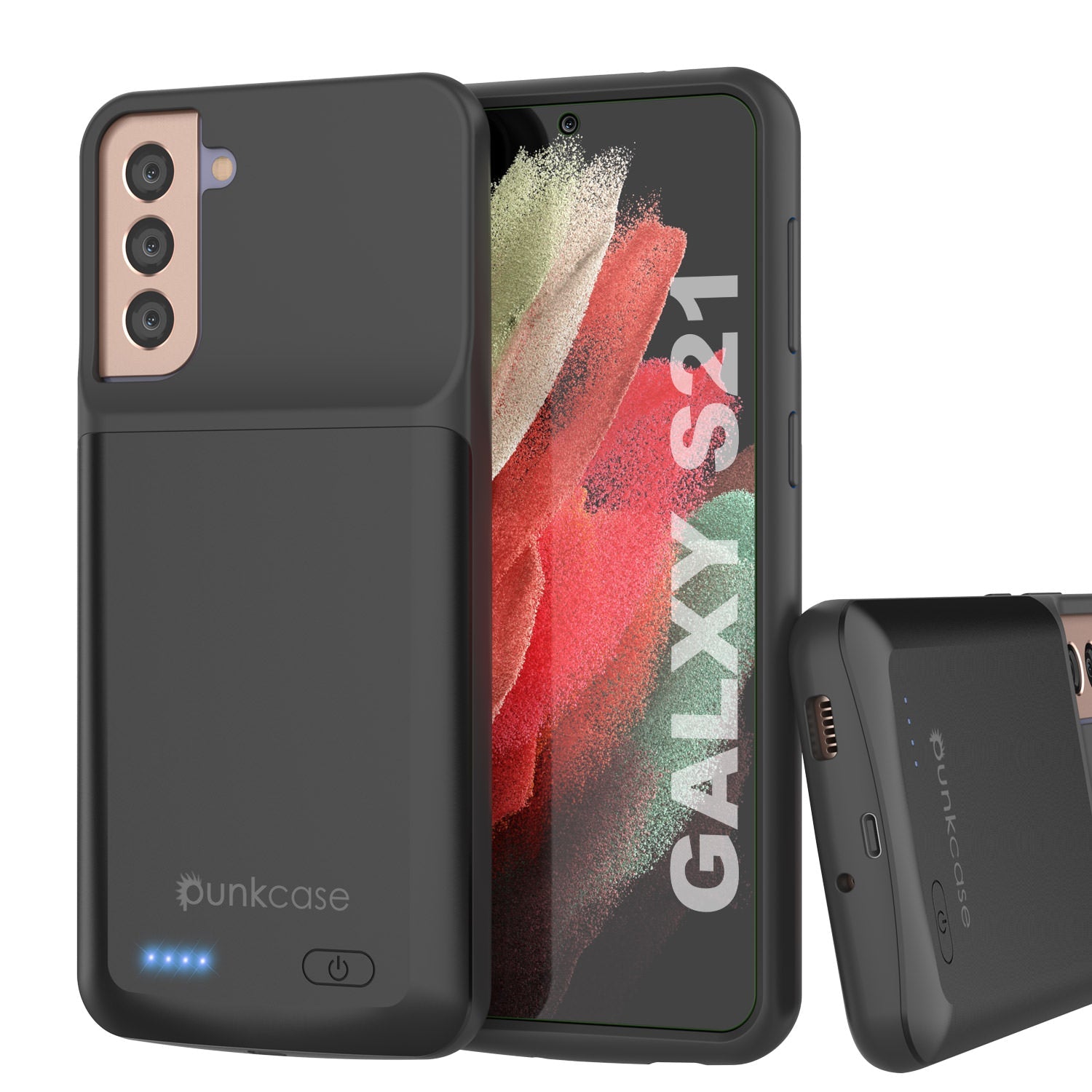 PunkJuice S21 Battery Case Black - Portable Charging Power Juice Bank with 4800mAh