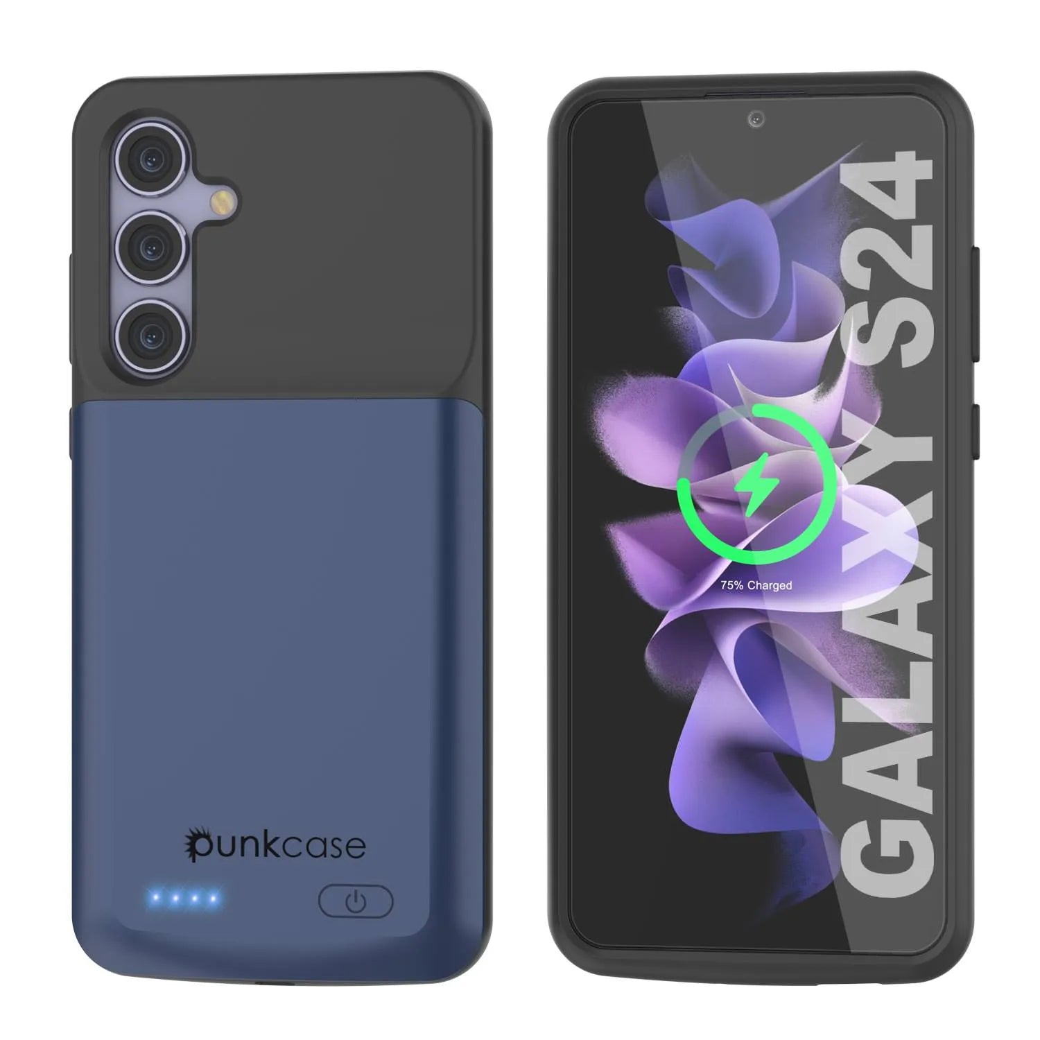 PunkJuice S24 Battery Case Blue - Portable Charging Power Juice Bank with 4500mAh