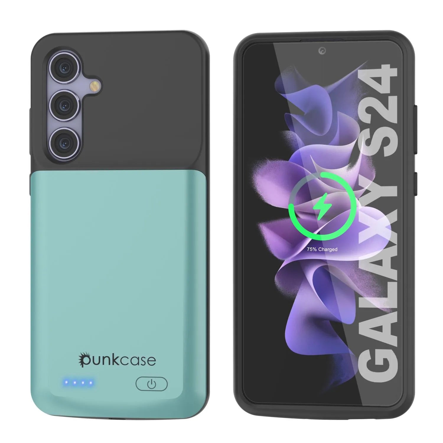 PunkJuice S24 Battery Case Teal - Portable Charging Power Juice Bank with 4500mAh