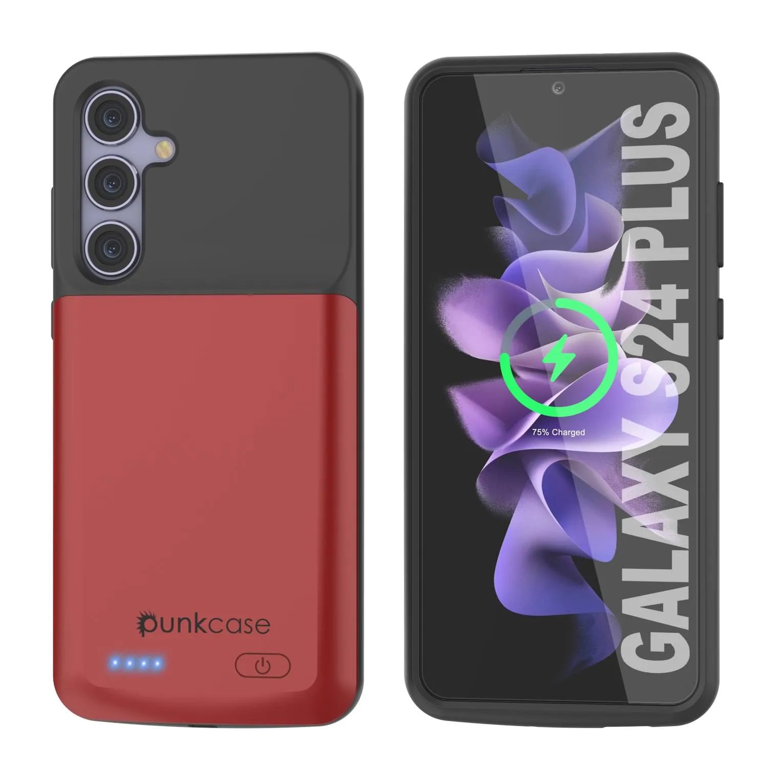 PunkJuice S24+ Plus Battery Case Red - Portable Charging Power Juice Bank with 5000mAh