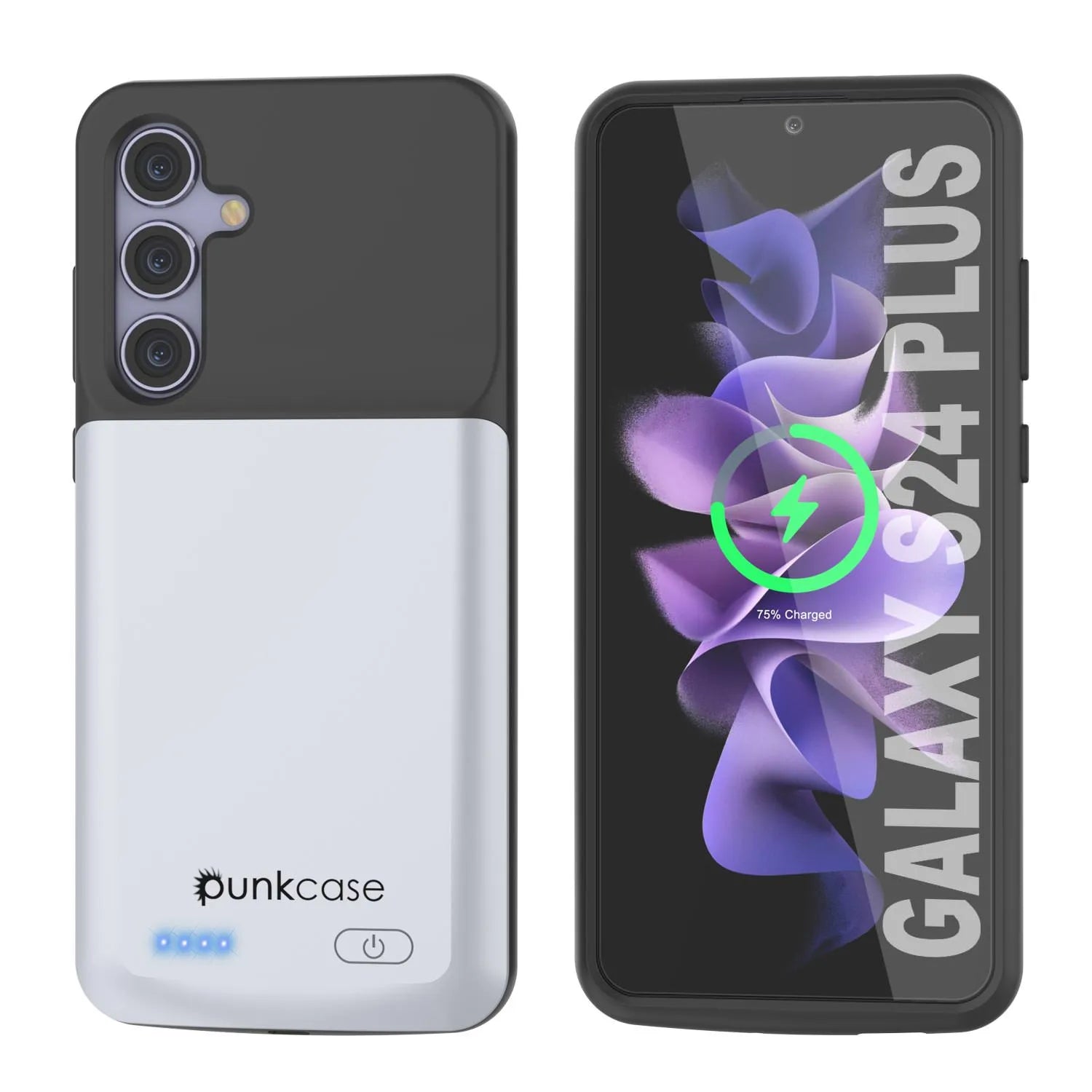 PunkJuice S24+ Plus Battery Case White - Portable Charging Power Juice Bank with 5000mAh