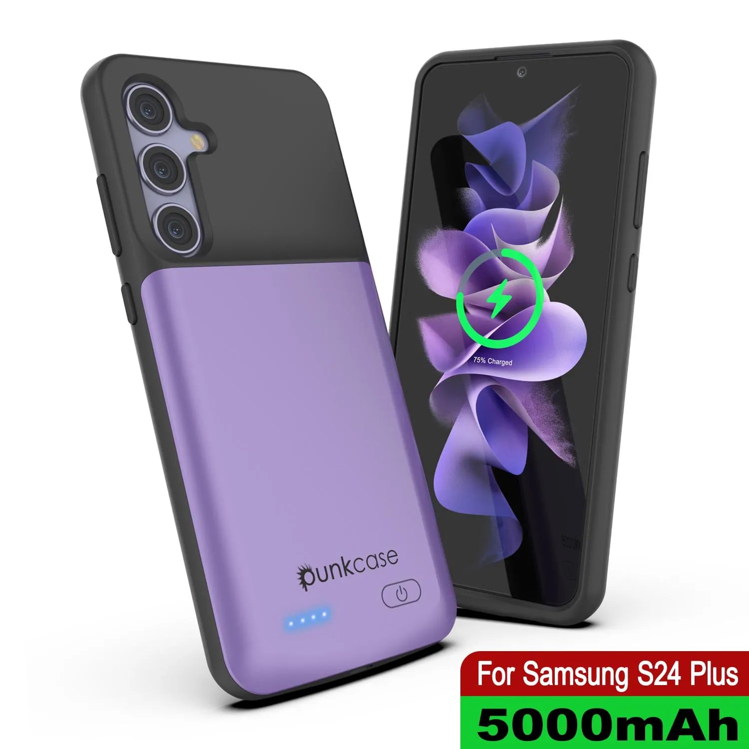 PunkJuice S24+ Plus Battery Case Purple - Portable Charging Power Juice Bank with 5000mAh