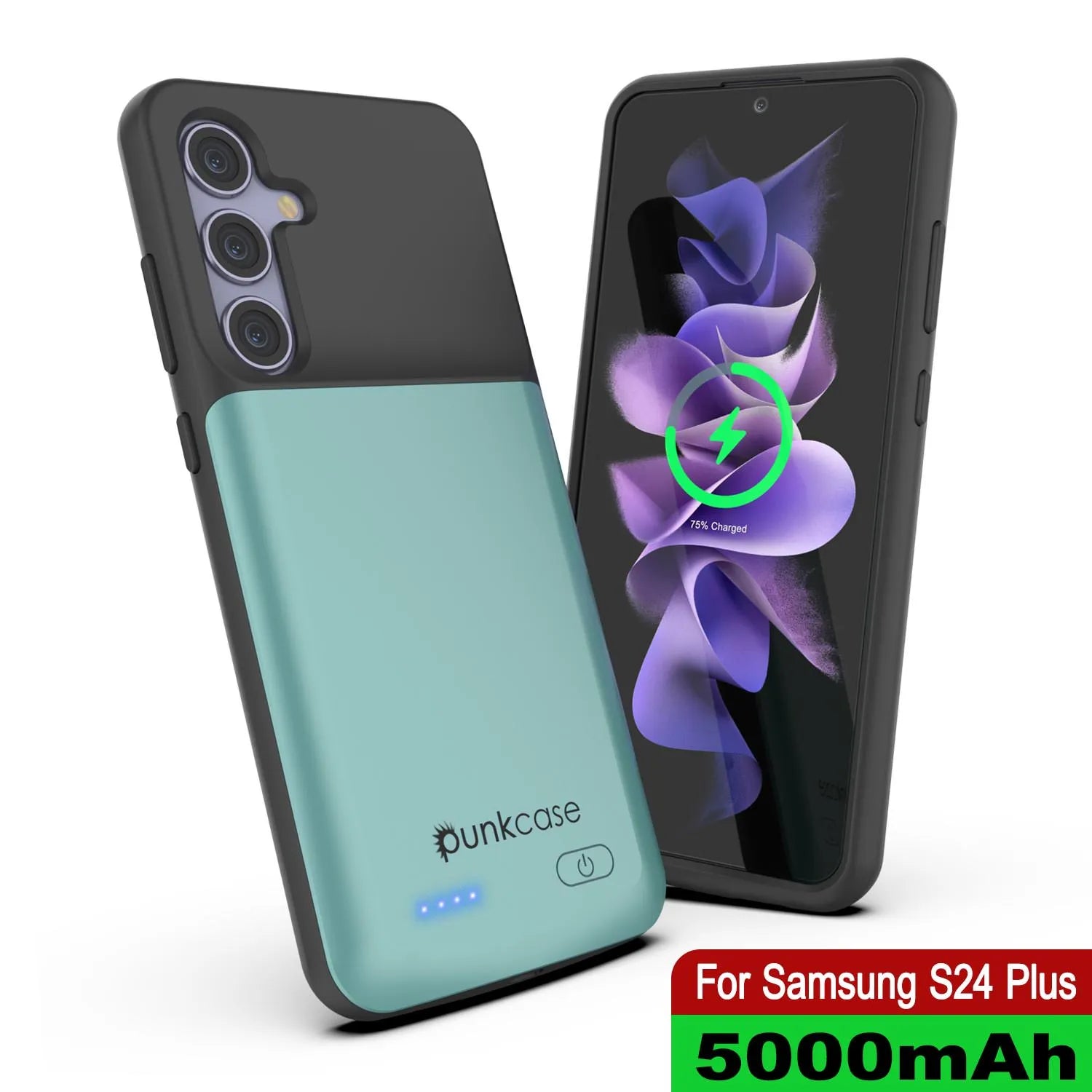 PunkJuice S24+ Plus Battery Case Teal - Portable Charging Power Juice Bank with 5000mAh