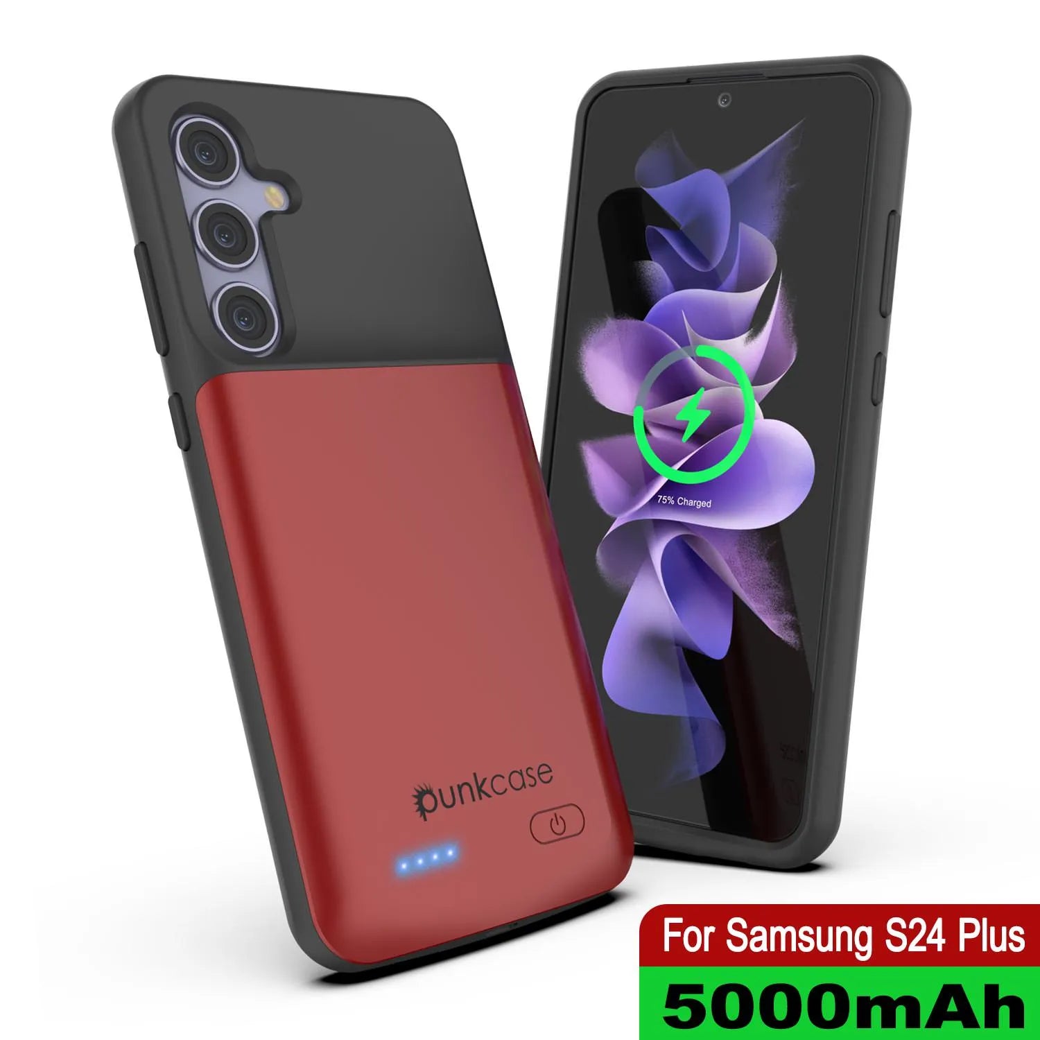 PunkJuice S24+ Plus Battery Case Red - Portable Charging Power Juice Bank with 5000mAh