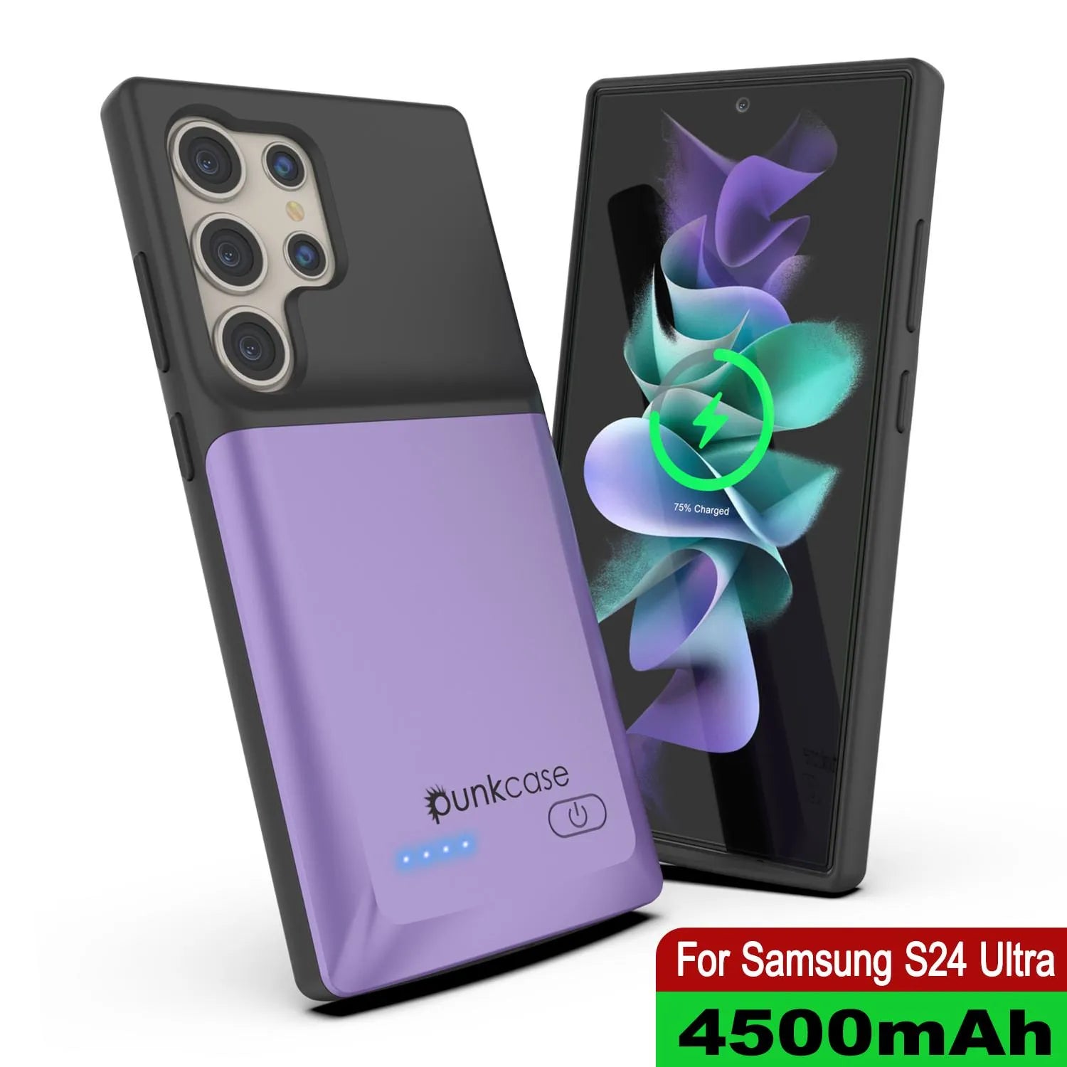 PunkJuice S24 Ultra Battery Case Purple - Portable Charging Power Juice Bank with 4500mAh