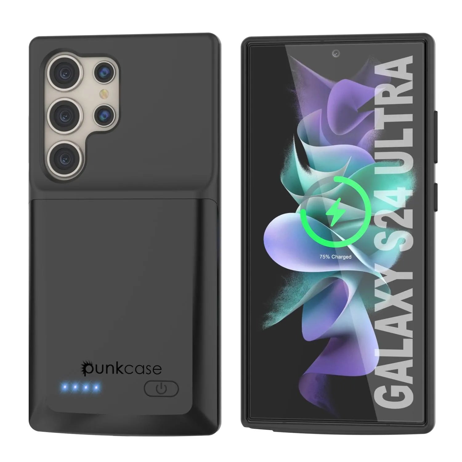 PunkJuice S24 Ultra Battery Case Black - Portable Charging Power Juice Bank with 4500mAh