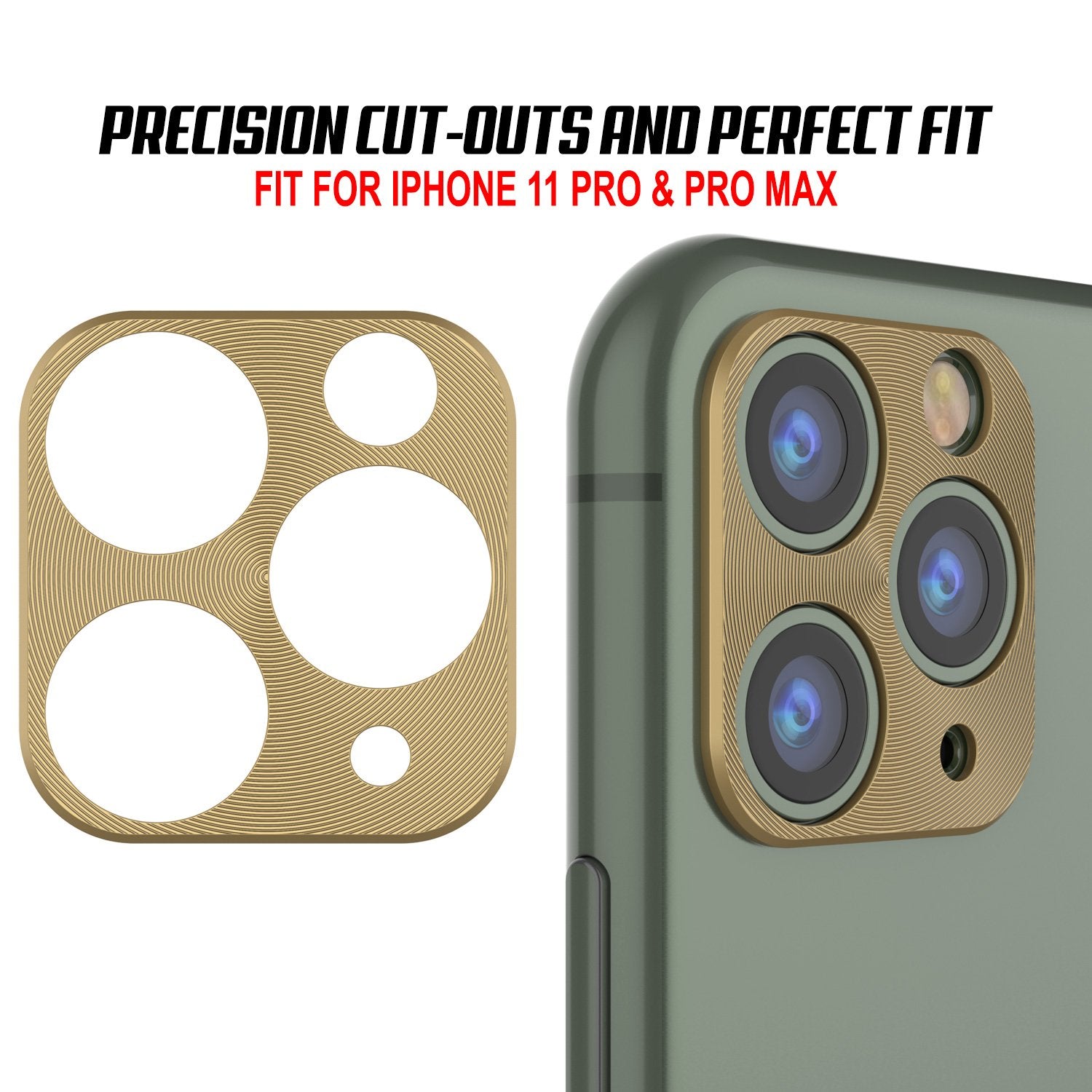 Punkcase iPhone 11 Pro Max Camera Protector Ring [Gold]