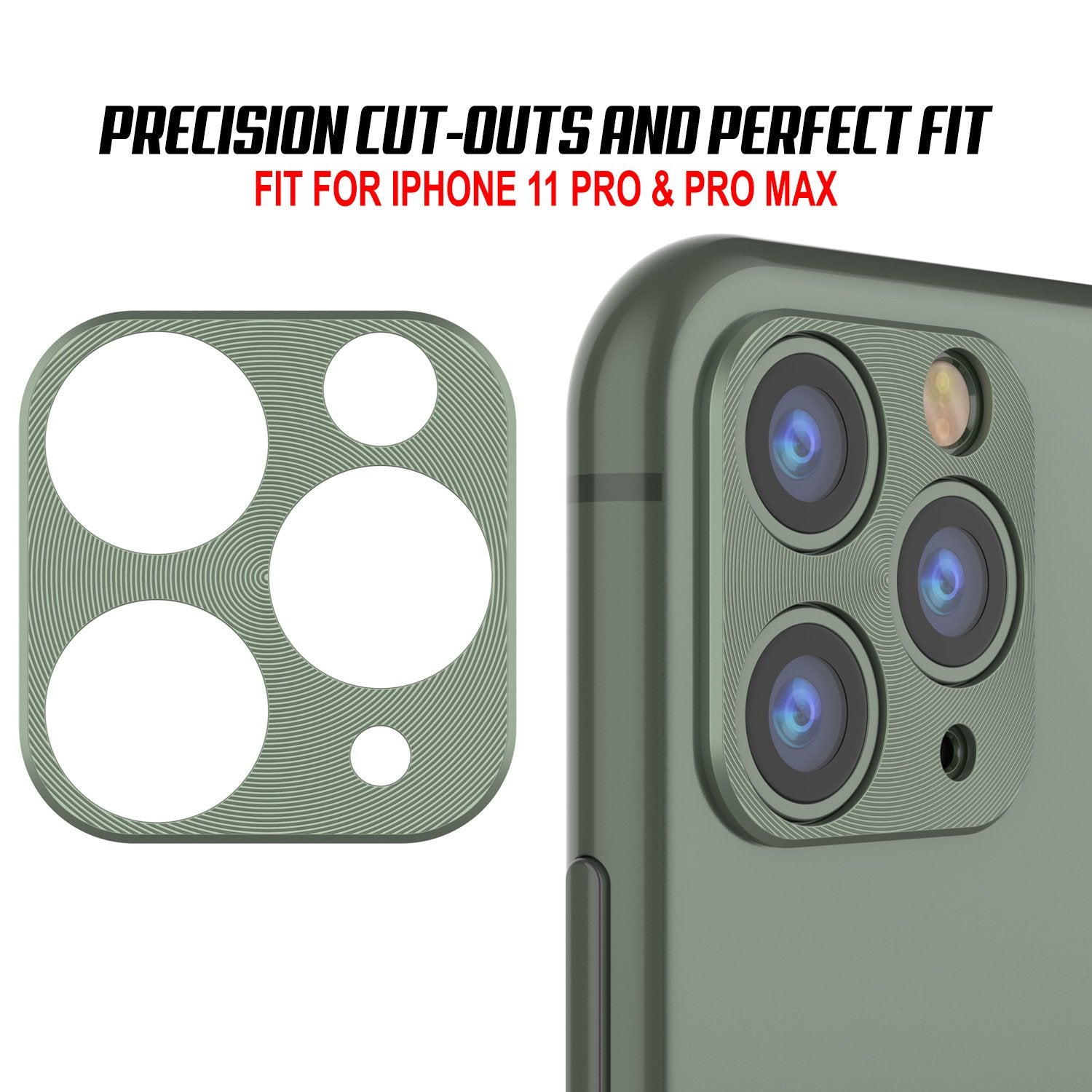 Punkcase iPhone 11 Pro Camera Protector Ring [Green]