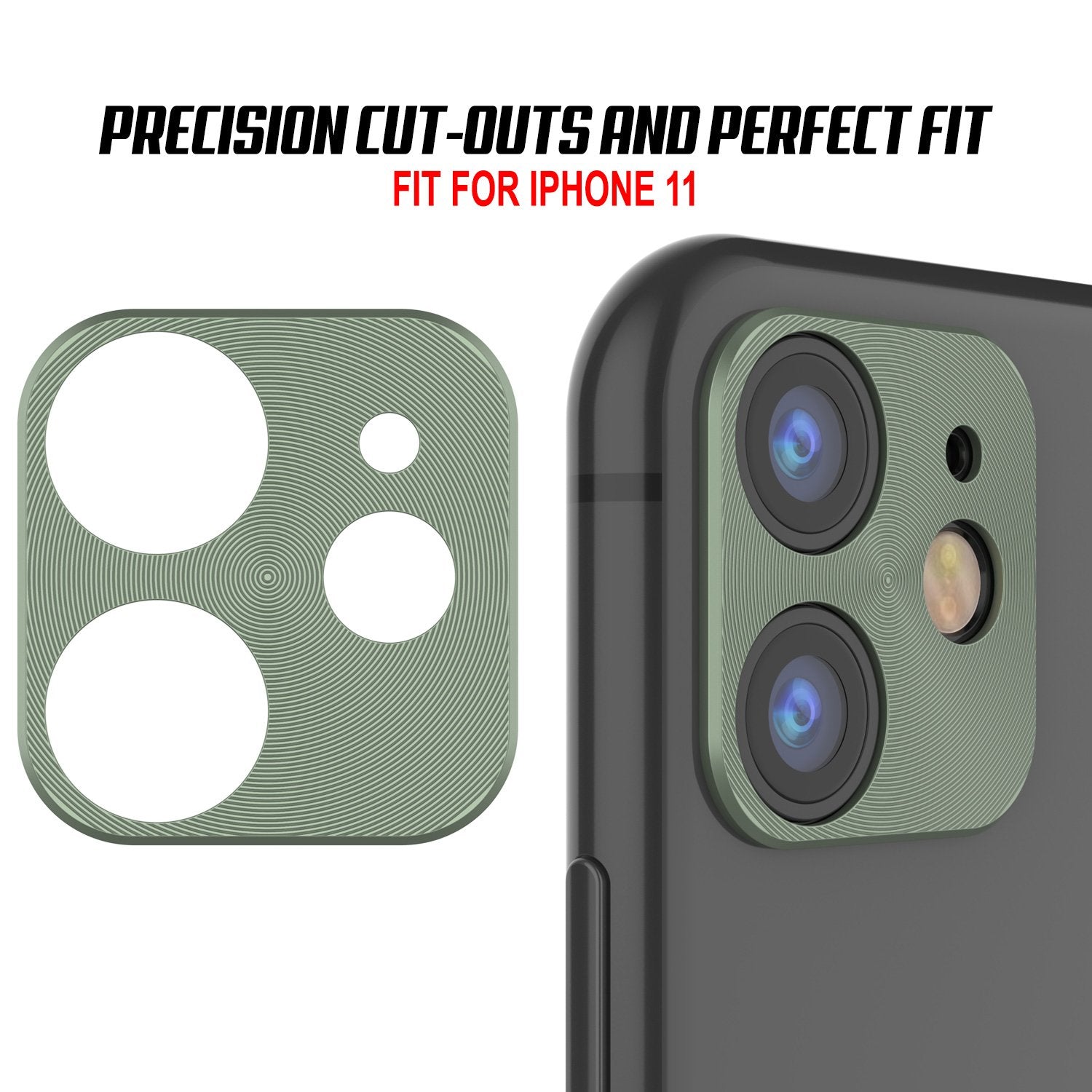 Punkcase iPhone 11 Camera Protector Ring [Green]