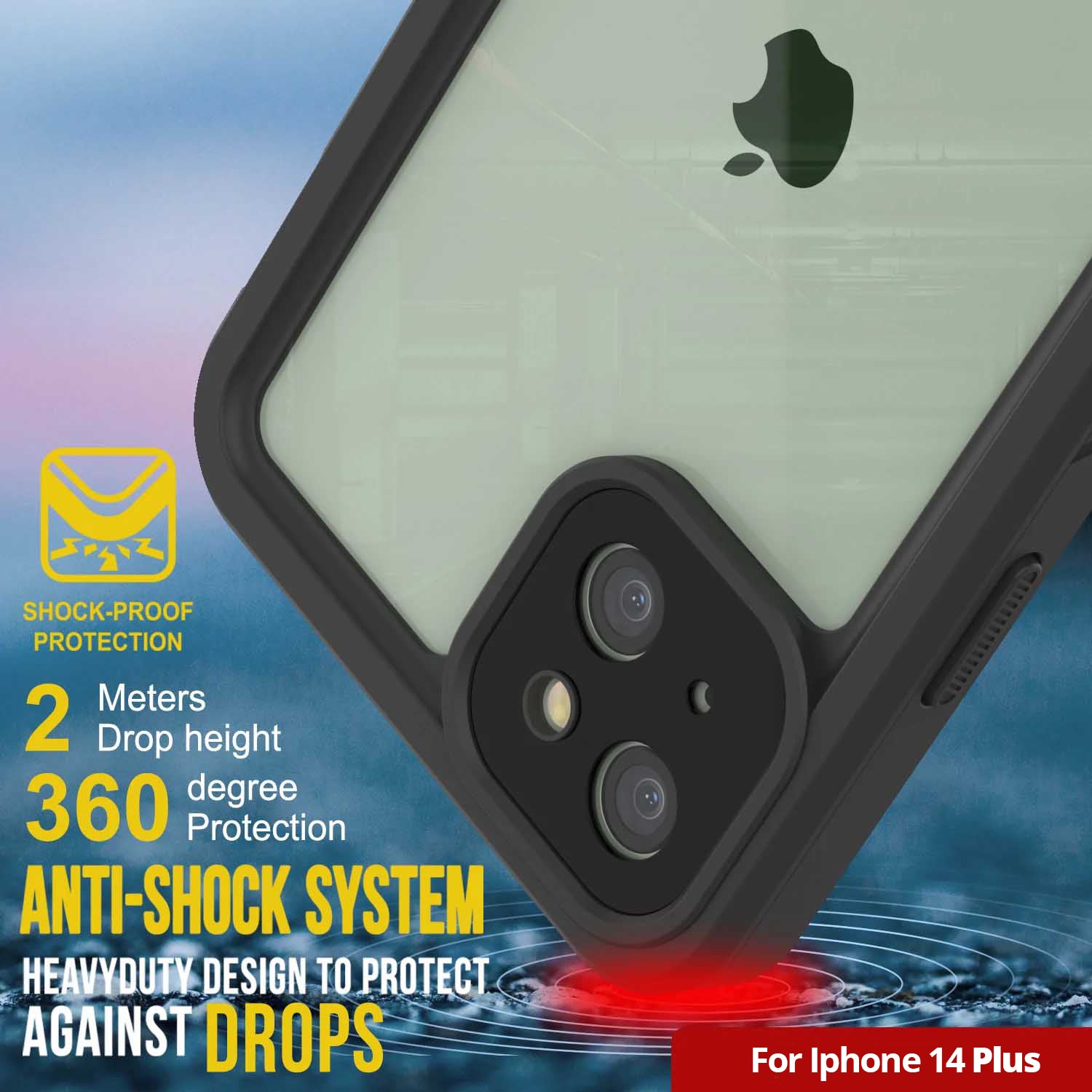 iPhone 14 Plus Waterproof Case, Punkcase [Extreme Series] Armor Cover W/ Built In Screen Protector [White]