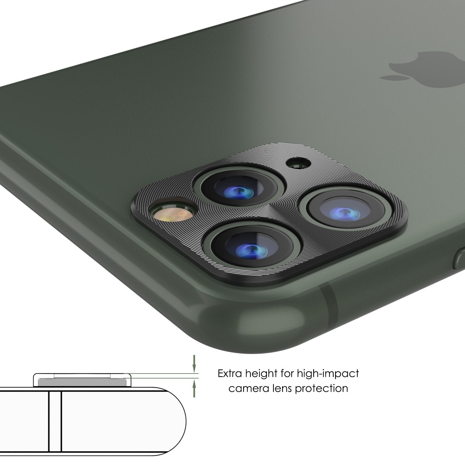 Punkcase iPhone 11 Pro Max Camera Protector Ring [Black]