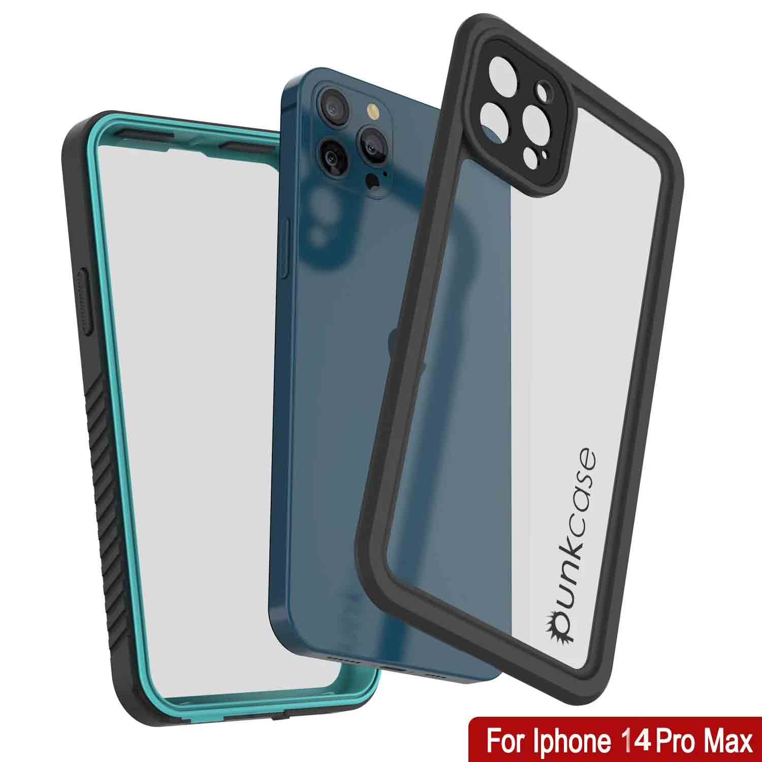 iPhone 14 Pro Max Waterproof Case, Punkcase [Extreme Series] Armor Cover W/ Built In Screen Protector [Teal]