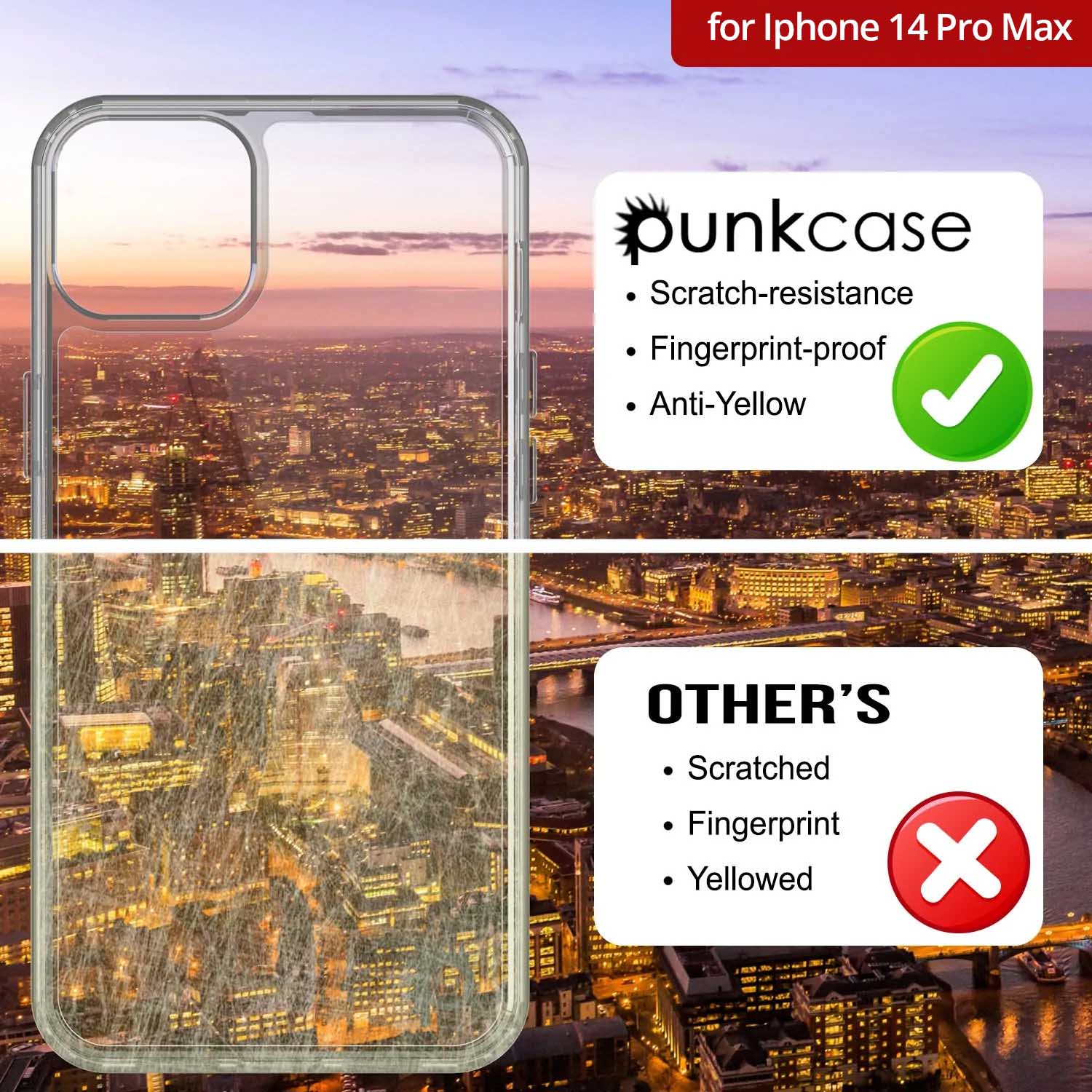 iPhone 14 Pro Max Case Punkcase® LUCID 2.0 Clear Series Series w/ PUNK SHIELD Screen Protector | Ultra Fit