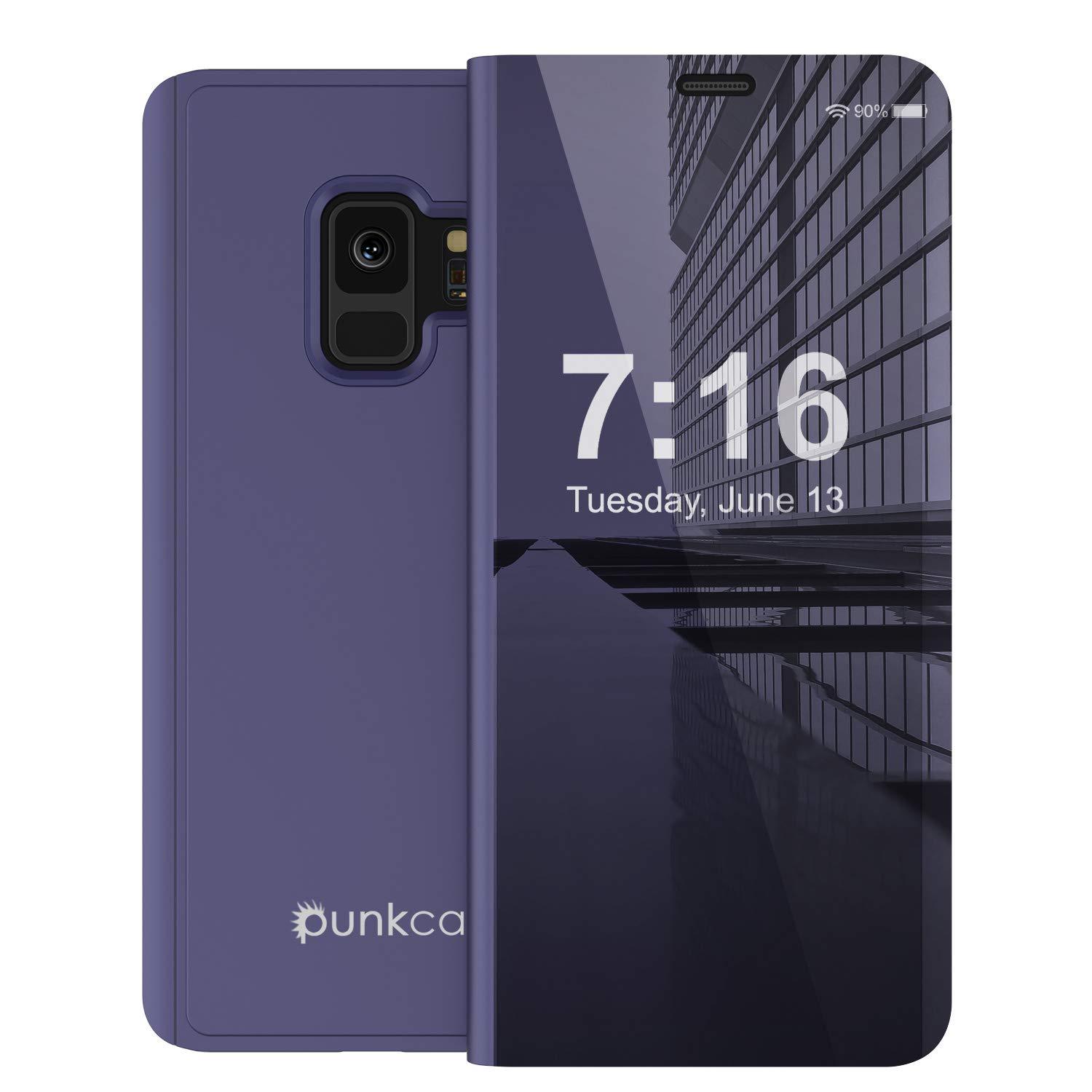 Punkcase S9  Reflector Case Protective Flip Cover [Purple]