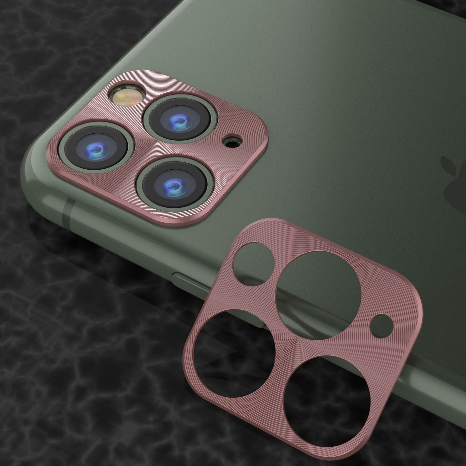 Punkcase iPhone 11 Pro Max Camera Protector Ring [Rose-Gold]