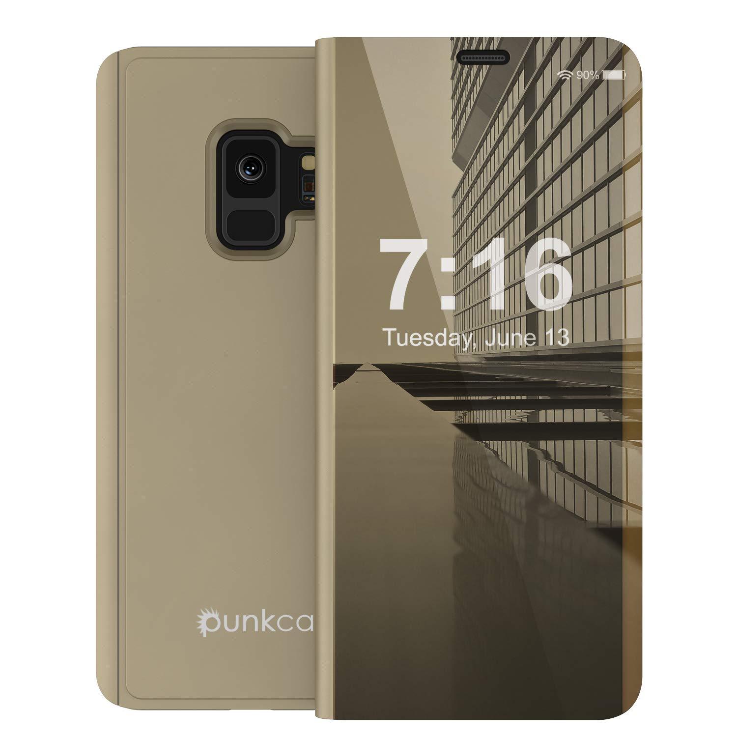 Punkcase S9  Reflector Case Protective Flip Cover [Gold]