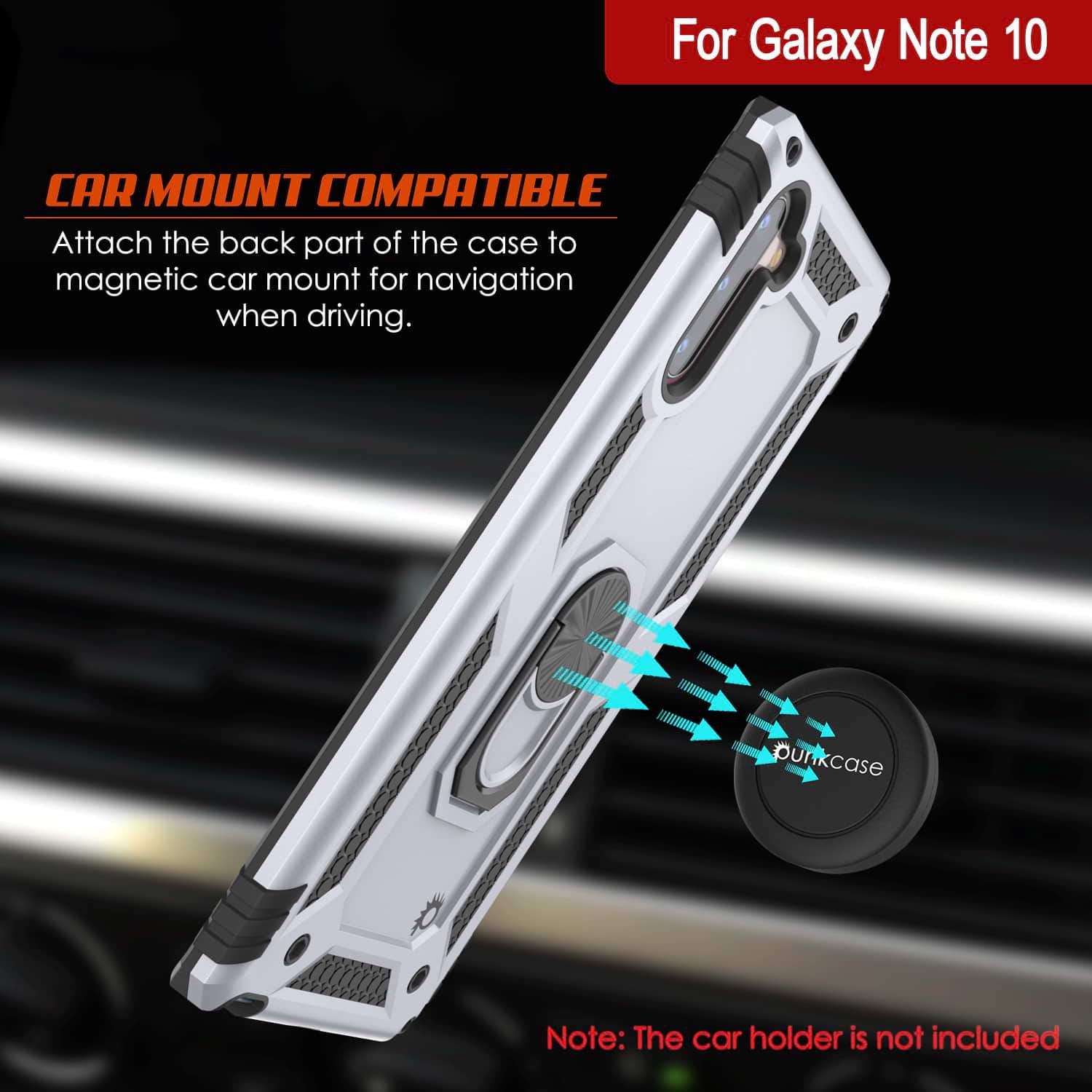 Galaxy Note 10 Punkcase Armor Military Case Silver
