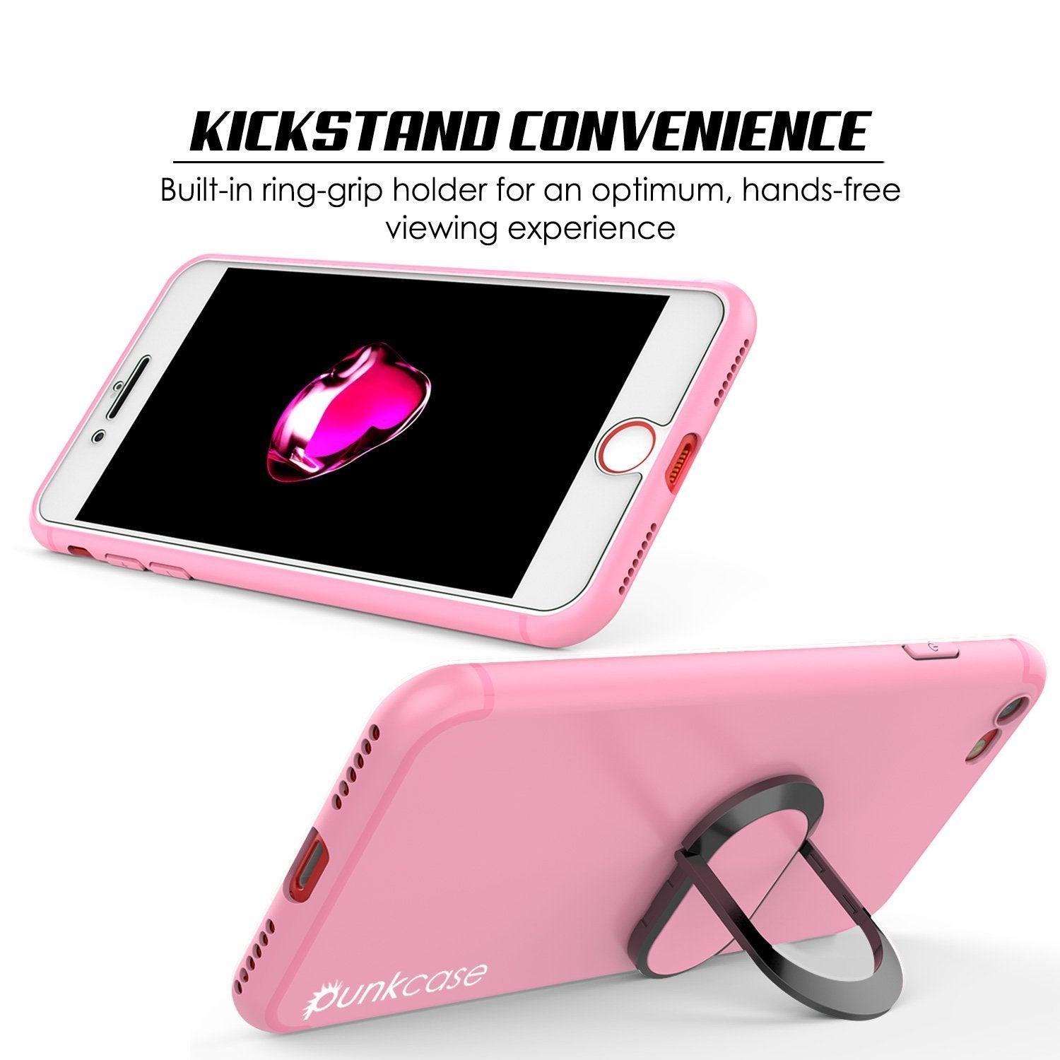 iPhone SE (4.7") Case, Punkcase Magnetix Protective TPU Cover W/ Kickstand, Tempered Glass Screen Protector [pink]