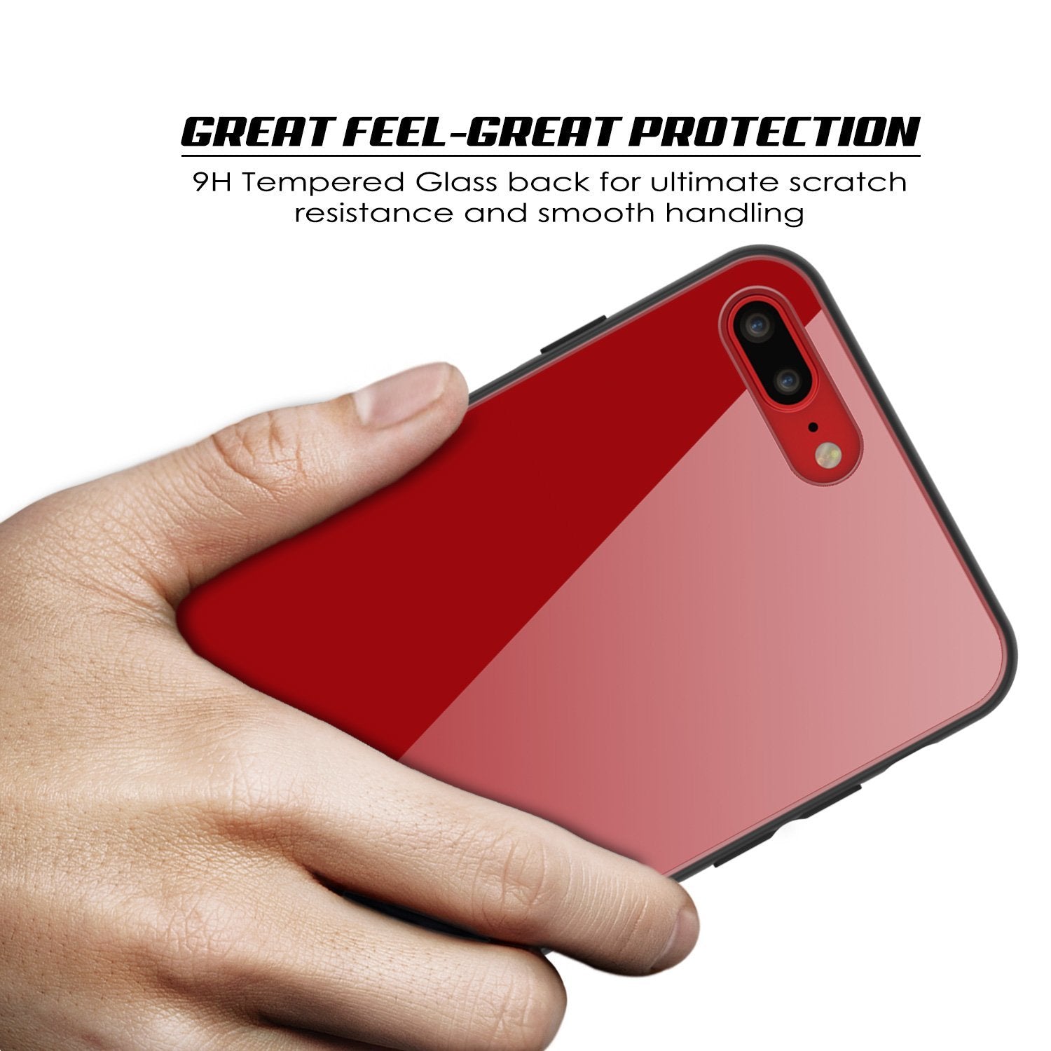 iPhone 8 PLUS Case, Punkcase GlassShield Ultra Thin (Red)