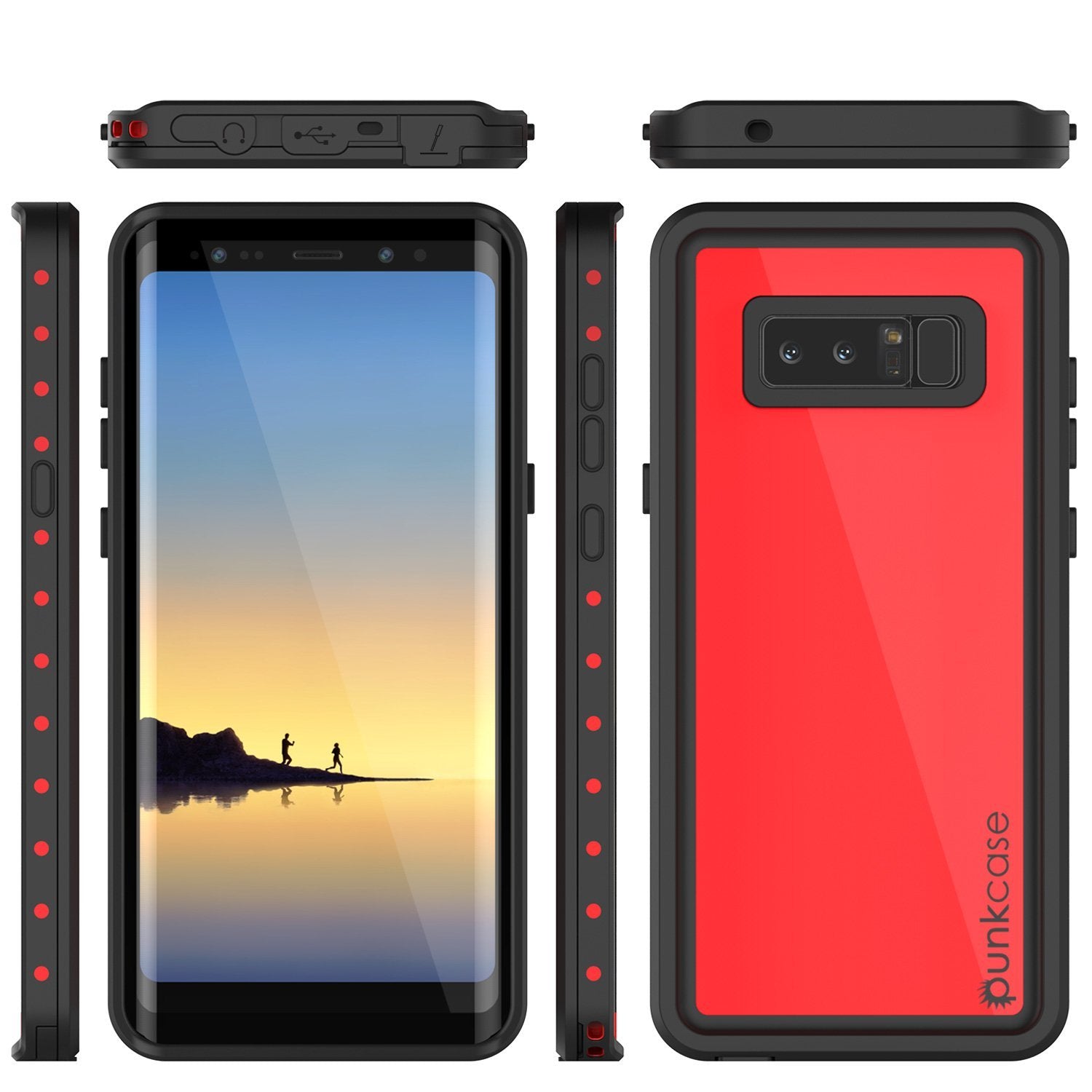 Galaxy Note 8 Punkcase Waterproof | Shock/Snow Proof Case [Red]